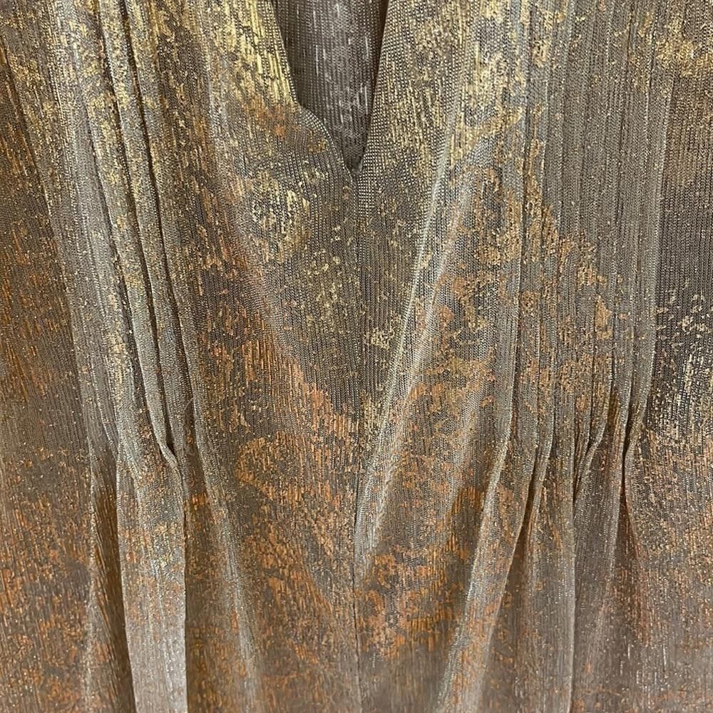 Designer Tahari gold glitter top - used Size S / US 4 / IT 40 - 3 Thumbnail