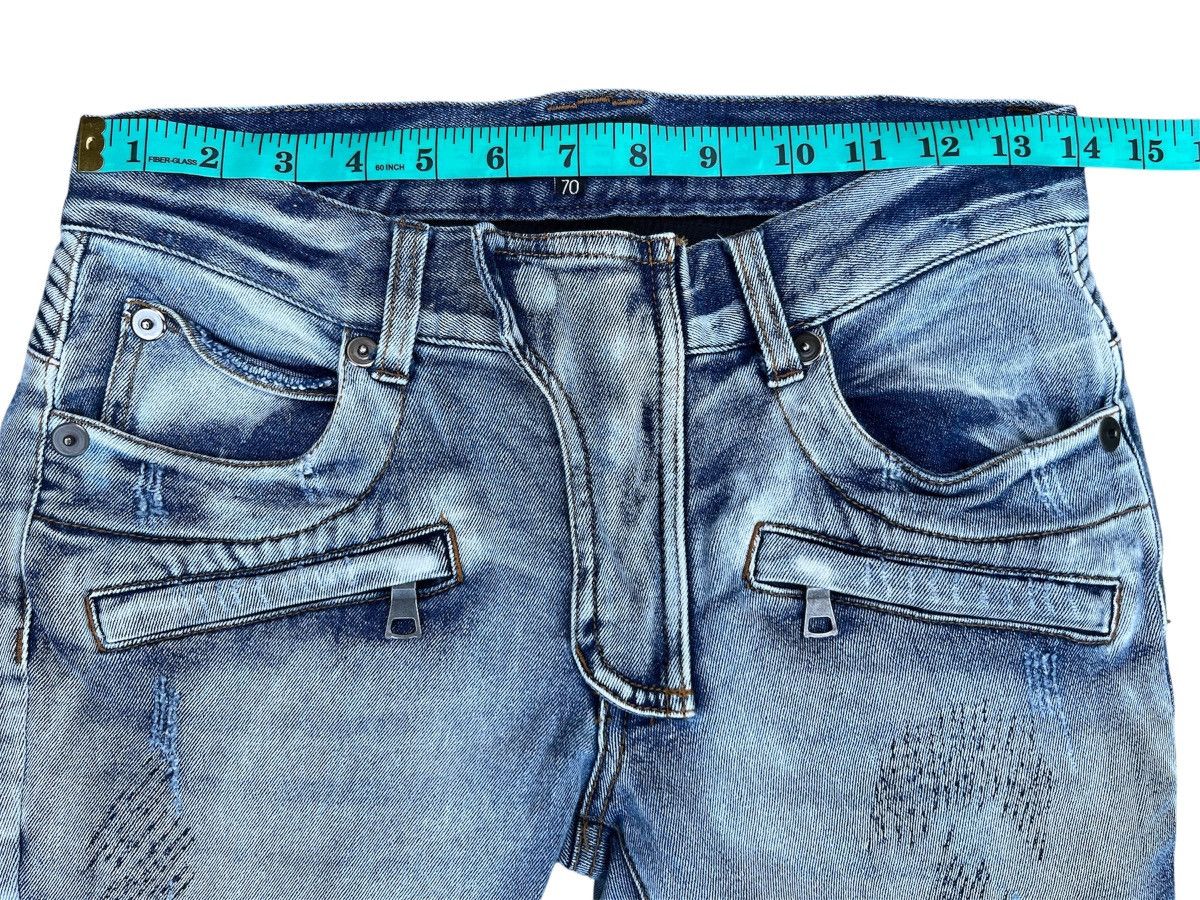 In The Attic In The Attic Homme Moto Distressed Denim Jeans Y2K Japan Size US 28 / EU 44 - 13 Thumbnail