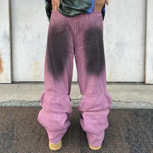 Jean Deep Dye Purple Straight Denim Jeans Size US 30 / EU 46 - 8 Thumbnail