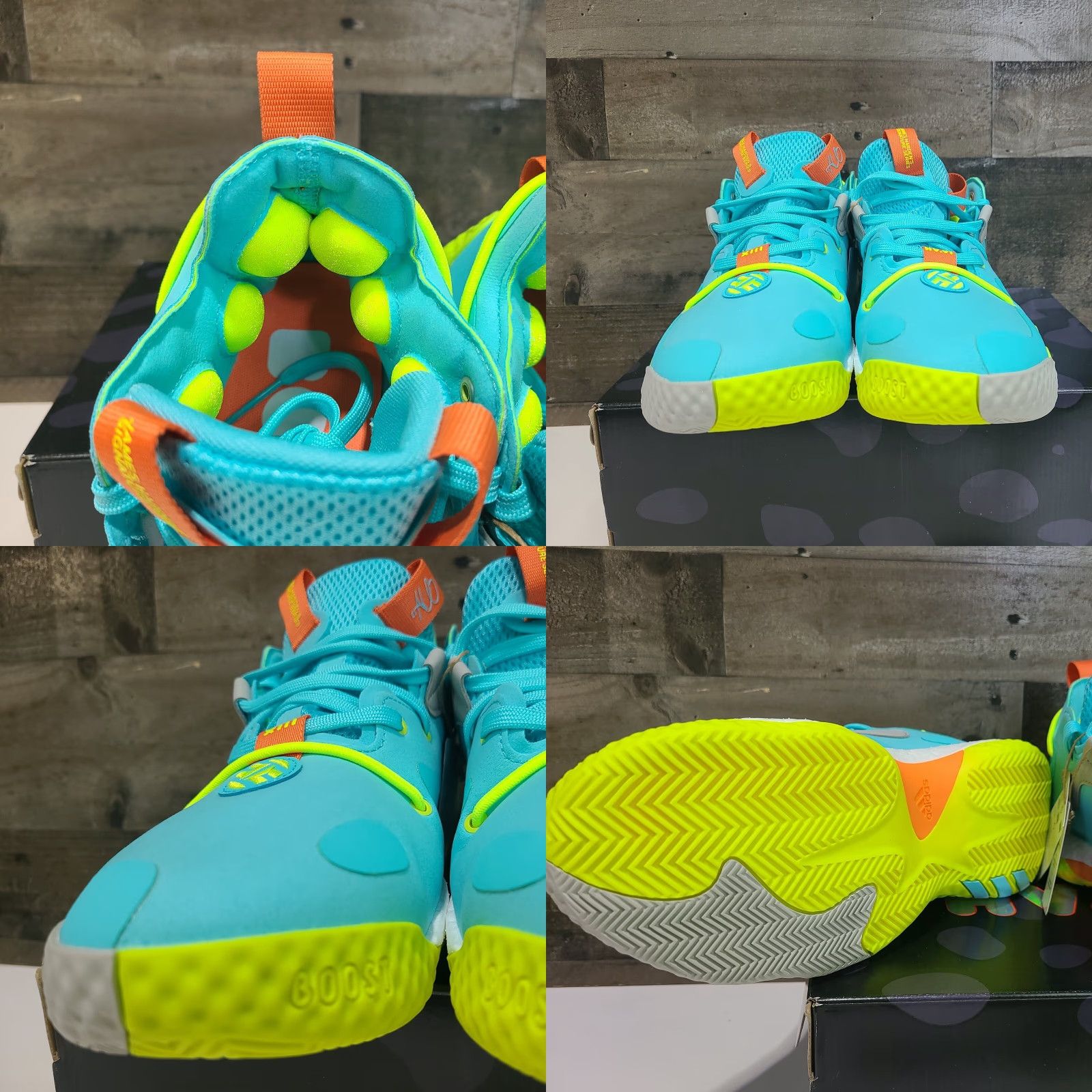 Adidas Adidas Harden Vol. 6 Pulse Aqua Solar Yellow GV8703 Men Size 10 Basketball Low Top Shoes Size US 10 / EU 43 - 8 Thumbnail