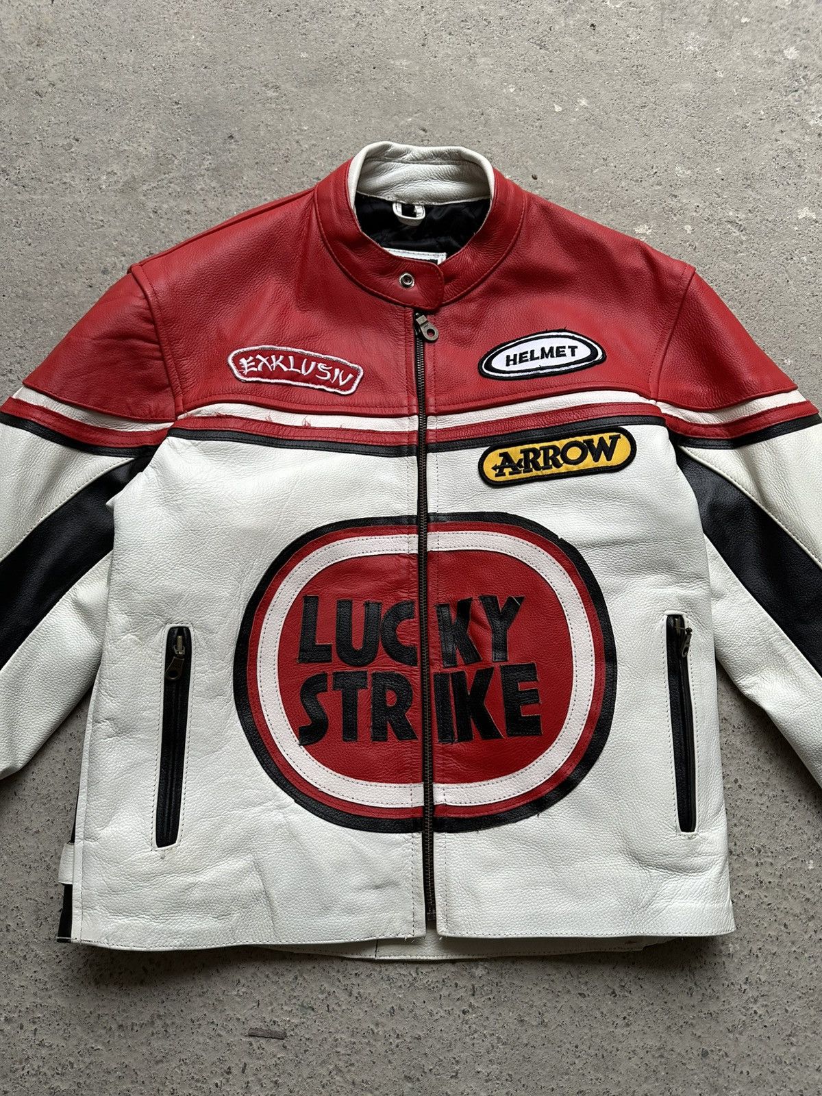 Lucky Brand Lucky Strike Exklusiv Arrow Leather Jacket S red white Size US S / EU 44-46 / 1 - 2 Thumbnail
