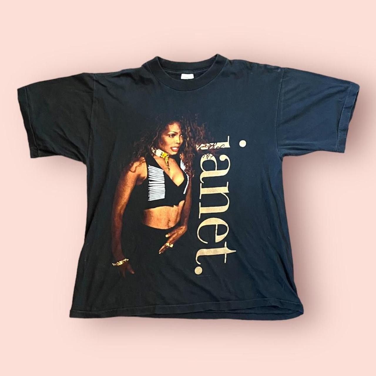 image of Vintage 1995 Janet Jackson Tour Tee in Black, Men's (Size XL)