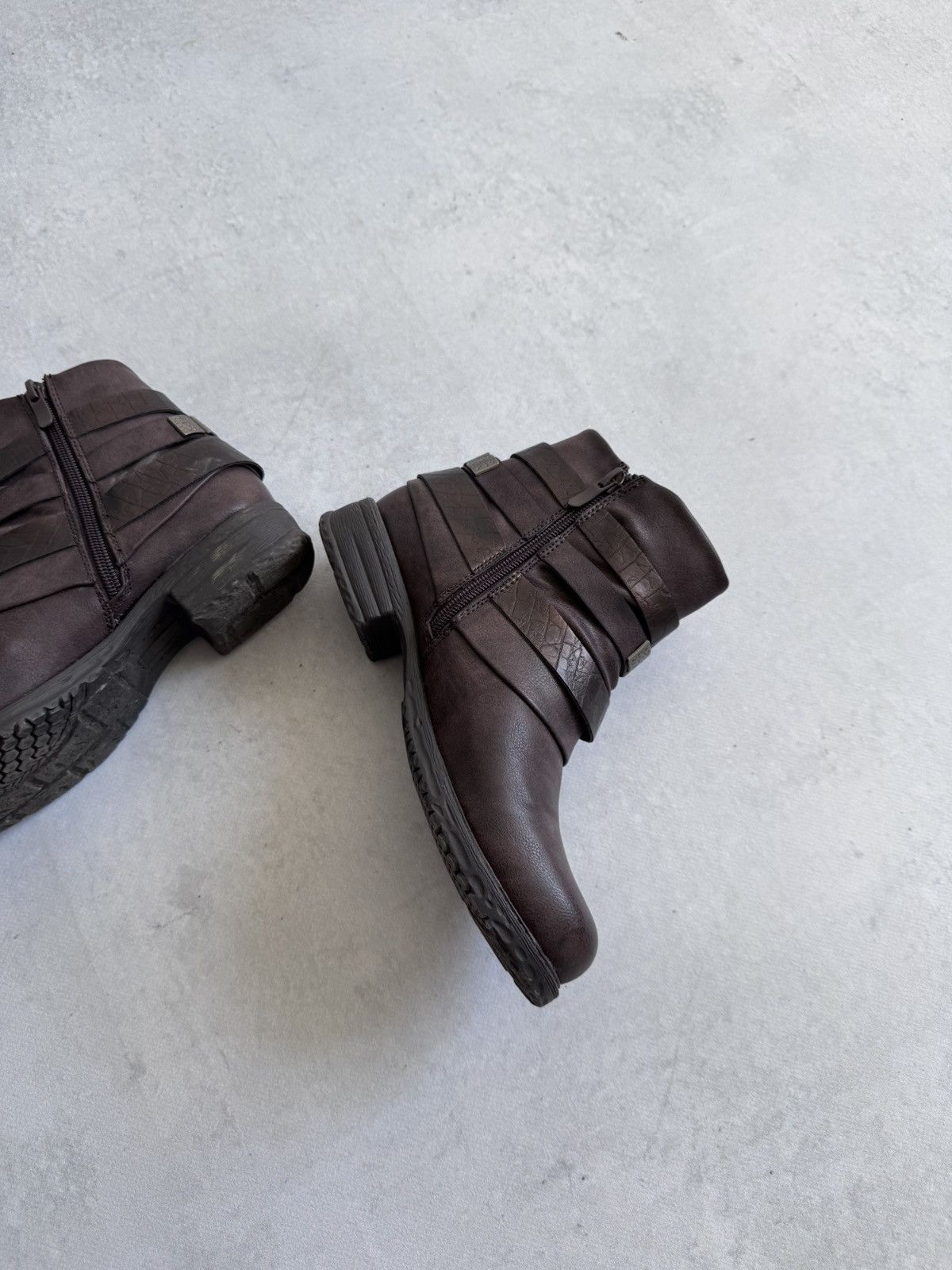 If Six Was Nine Vintage A.S 98 Style Italy Designer Women’s Stripped Boots Size US 6.5 / IT 36.5 - 6 Thumbnail