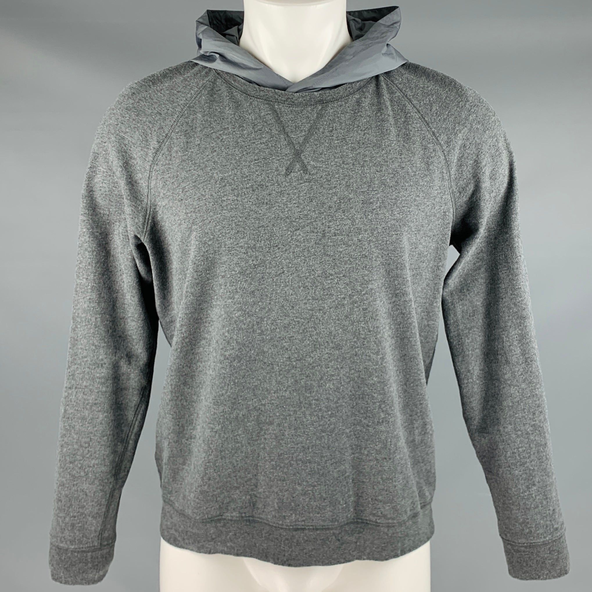 Image of Vince Heather Grey Cotton Polyester Hoodie Sweatshirt, Men's (Size Medium)