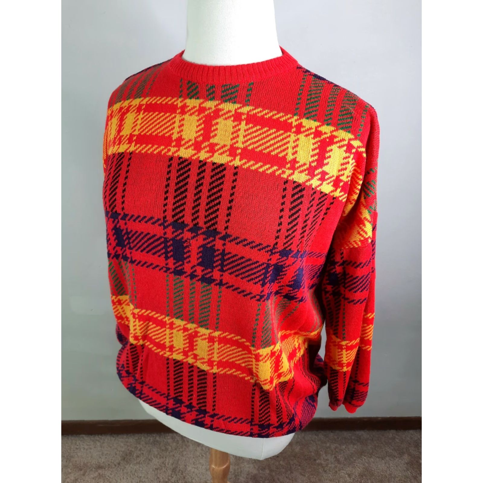 Vintage VINTAGE Euro-Flash 80's Boxy Bright Red Womens Crewneck Sweater S6C Large Size L / US 10 / IT 46 - 3 Thumbnail