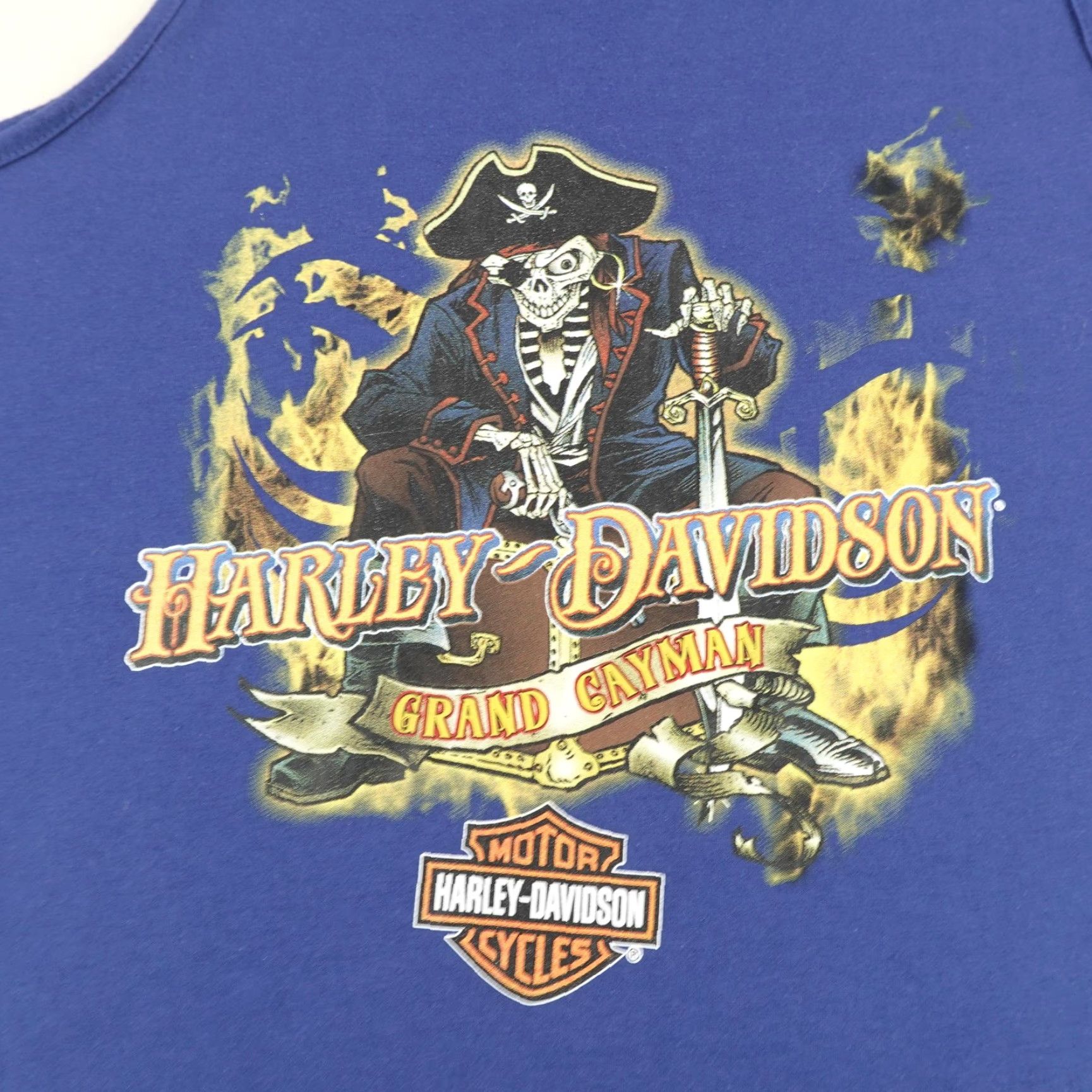 Harley Davidson Harley-Davidson Shirt Mens Large Blue Grand Cayman Pirate Tank Top Motorcycle Size US L / EU 52-54 / 3 - 3 Thumbnail