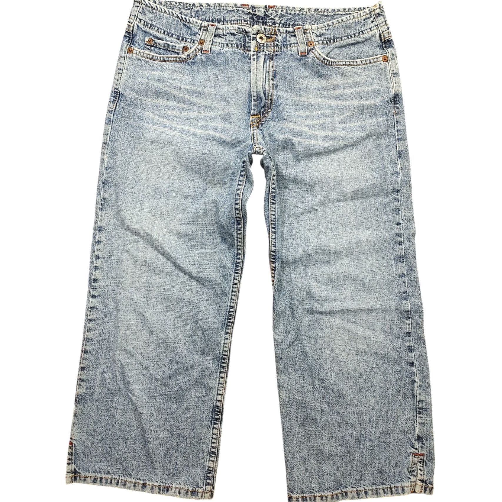 Lucky Brand VINTAGE Lucky Brand Jeans USA Made Womens 10/30 X 22 In Blue Wash Sweet Crop Whiskered Jeans 90s Womens Size 32" / US 10 / IT 46 - 2 Thumbnail