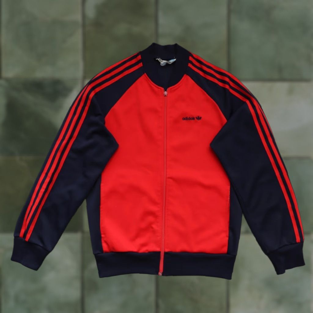 Adidas VINTAGE ADIDAS JACKET Jacket Men Small Red Navy 1980s Retro Taiwan Zip Size US S / EU 44-46 / 1 - 1 Thumbnail