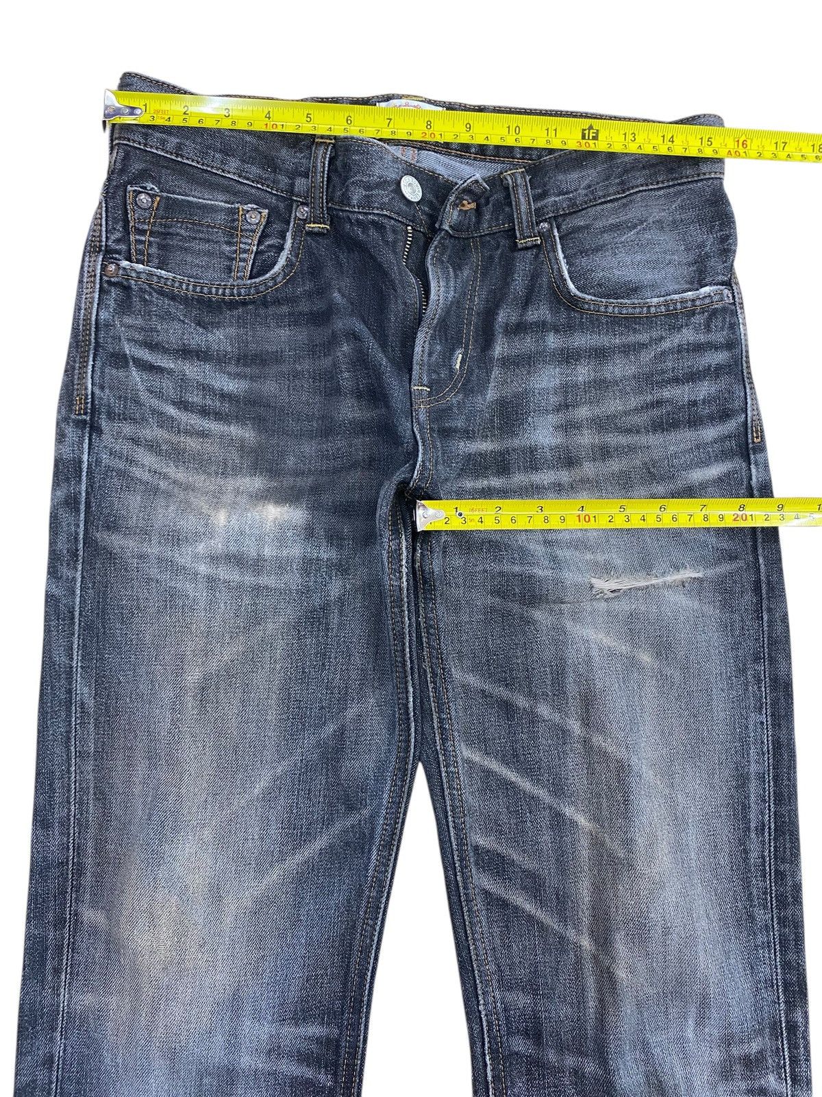 Edwin Vintage Edwin Whiskers Dark Wash Style Loose Jeans Size US 31 - 5 Thumbnail