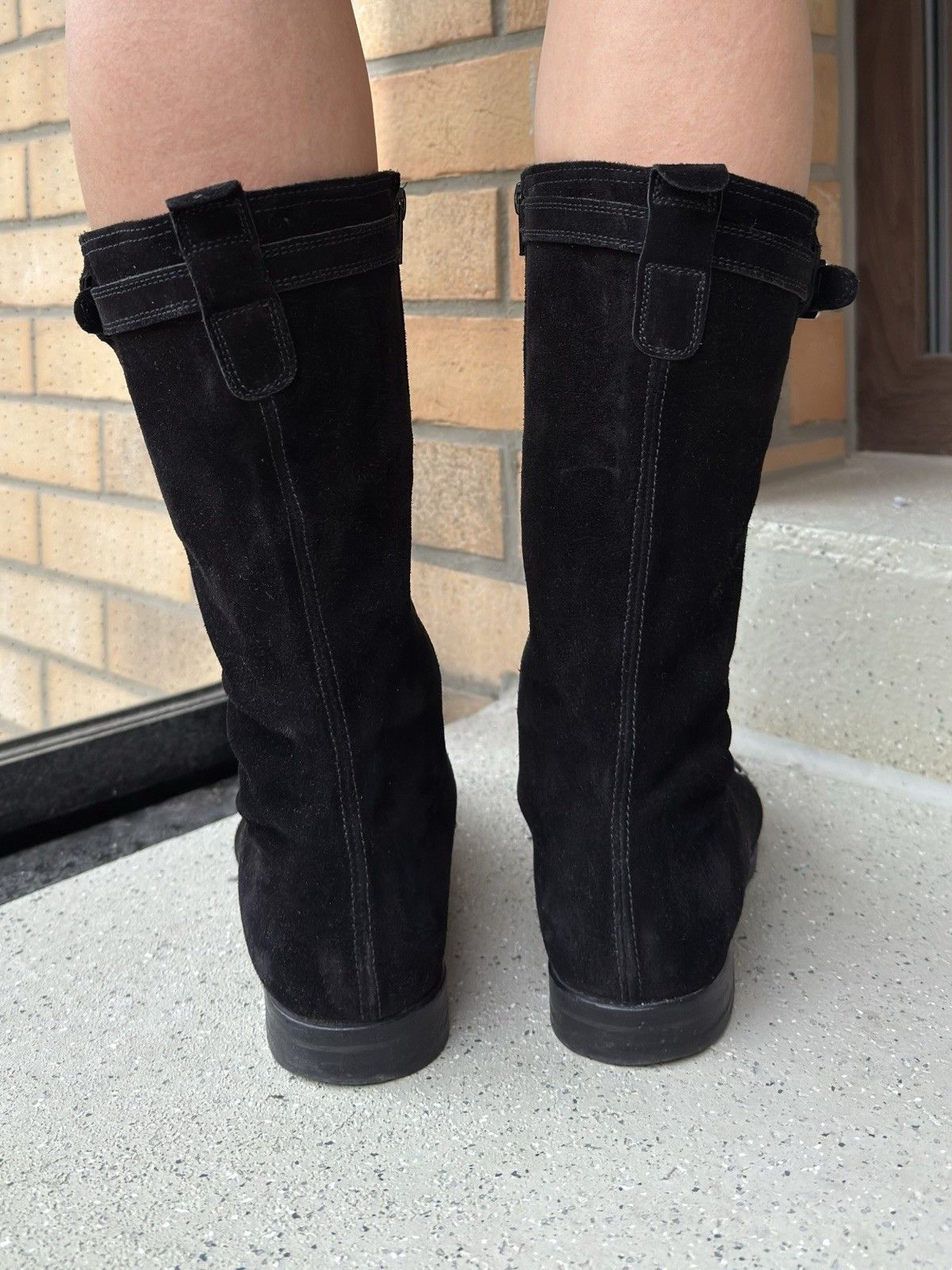 Escada Sport DDP vntg Escada Sport Suede Zip Knee Boots Shoes size 37.5 Size US 7.5 / IT 37.5 - 4 Thumbnail