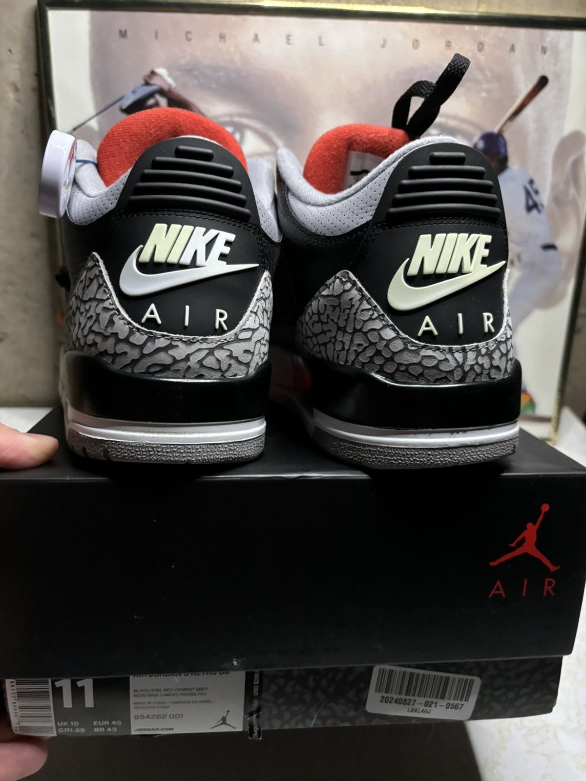 Jordan Brand Jordan 3 Retro Black Cement 2018 Size US 11 / EU 44 - 7 Thumbnail