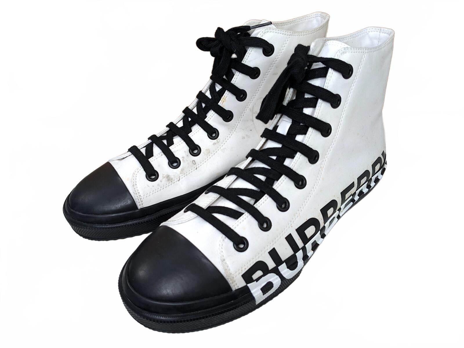 Burberry Burberry Larkhall High-Top Men Sneakers China White Black 13 Size US 13 / EU 46 - 13 Thumbnail