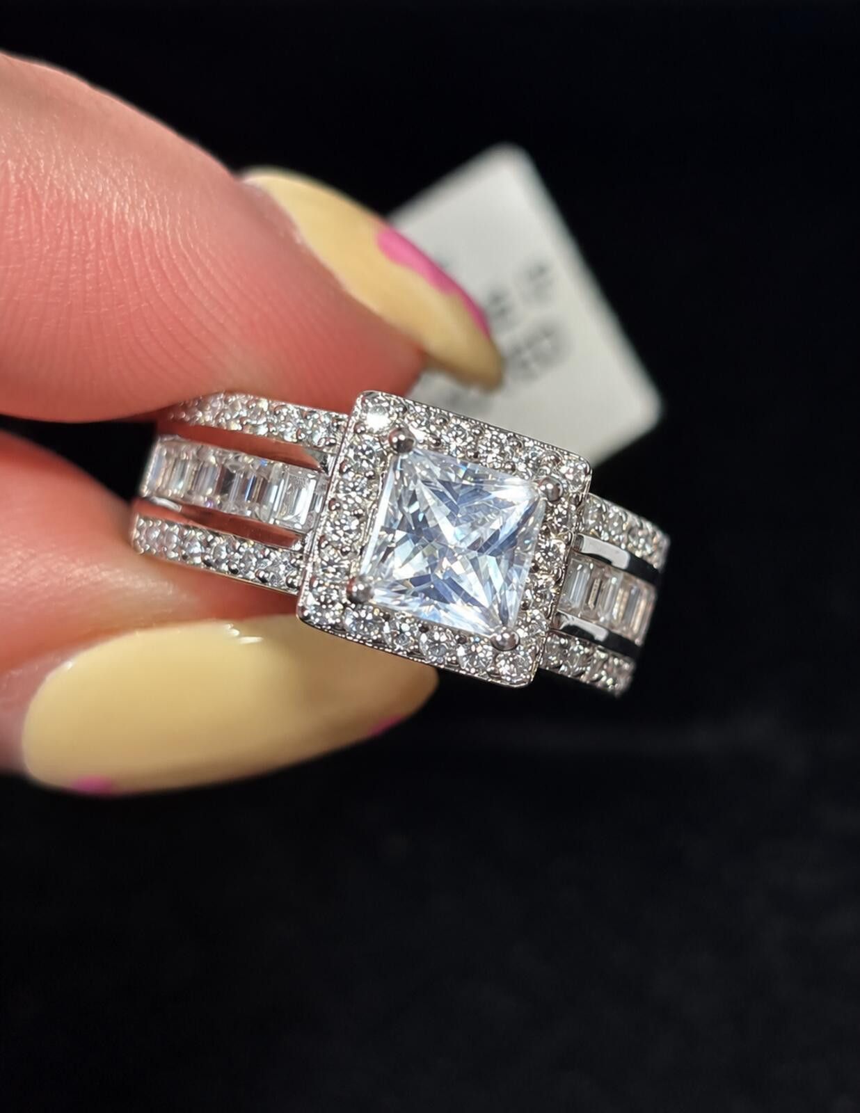 Other 2.63ct Princess Cut Moissanite Halo Ring Size ONE SIZE - 2 Thumbnail