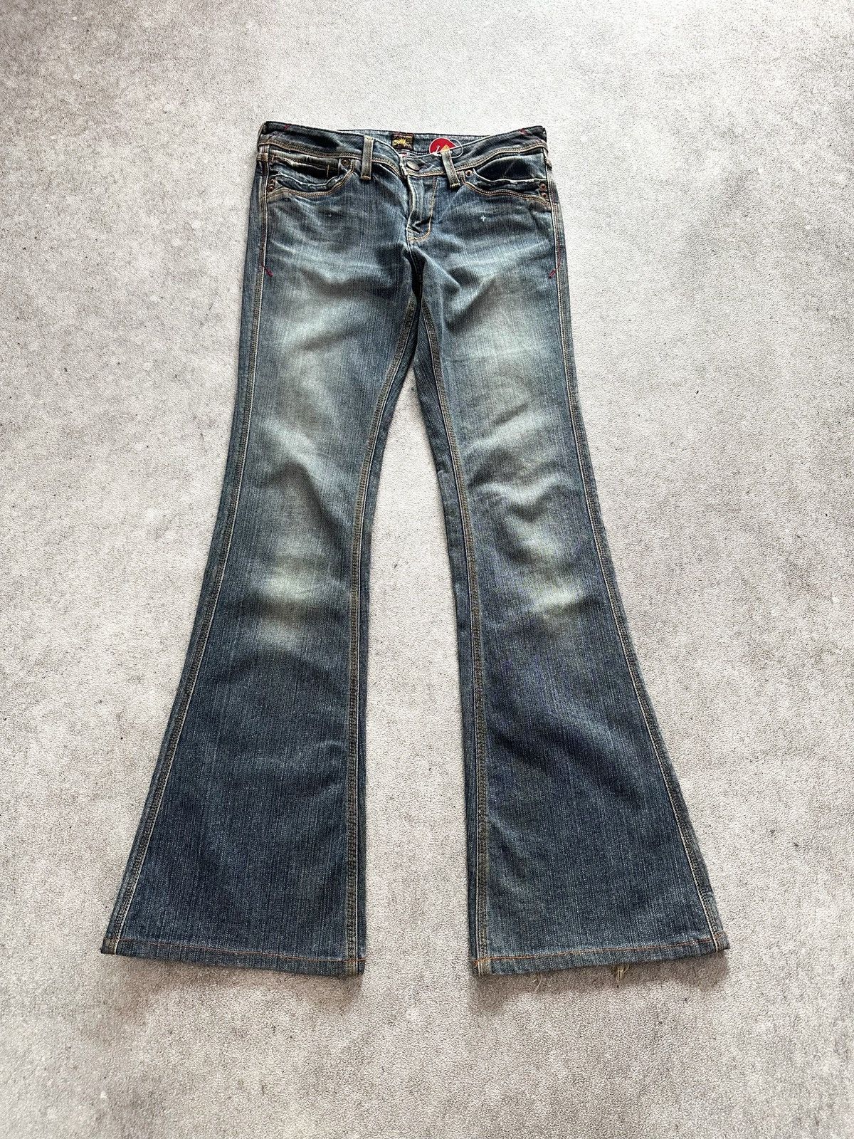 Tornado Mart 90s Japanese Brappers Flared Washed Denim Jeans Lgb Size US 29 - 1 Thumbnail