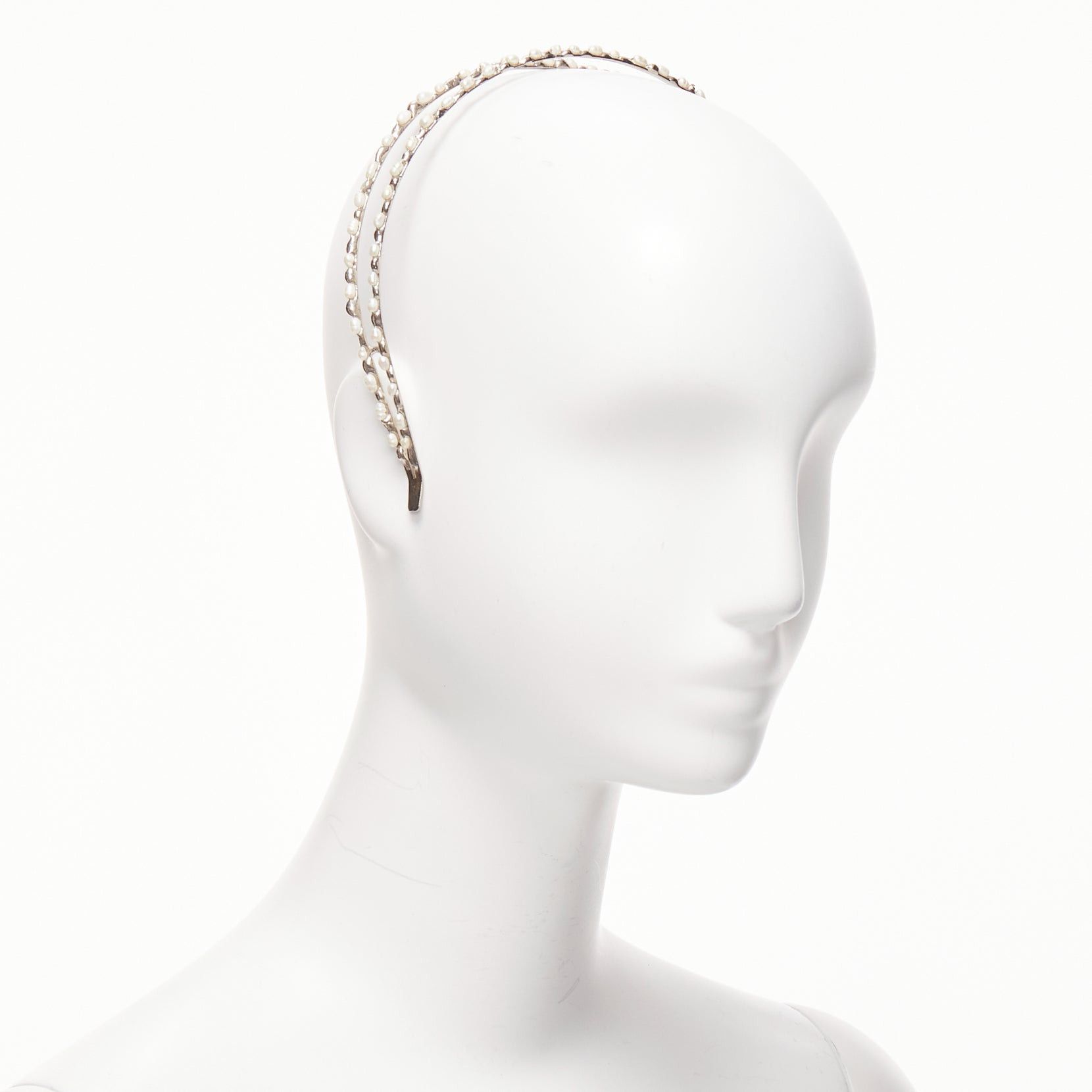 Other ROSANTICA faux pearl embellished wiggle silver metal alice headband Size ONE SIZE - 1 Thumbnail