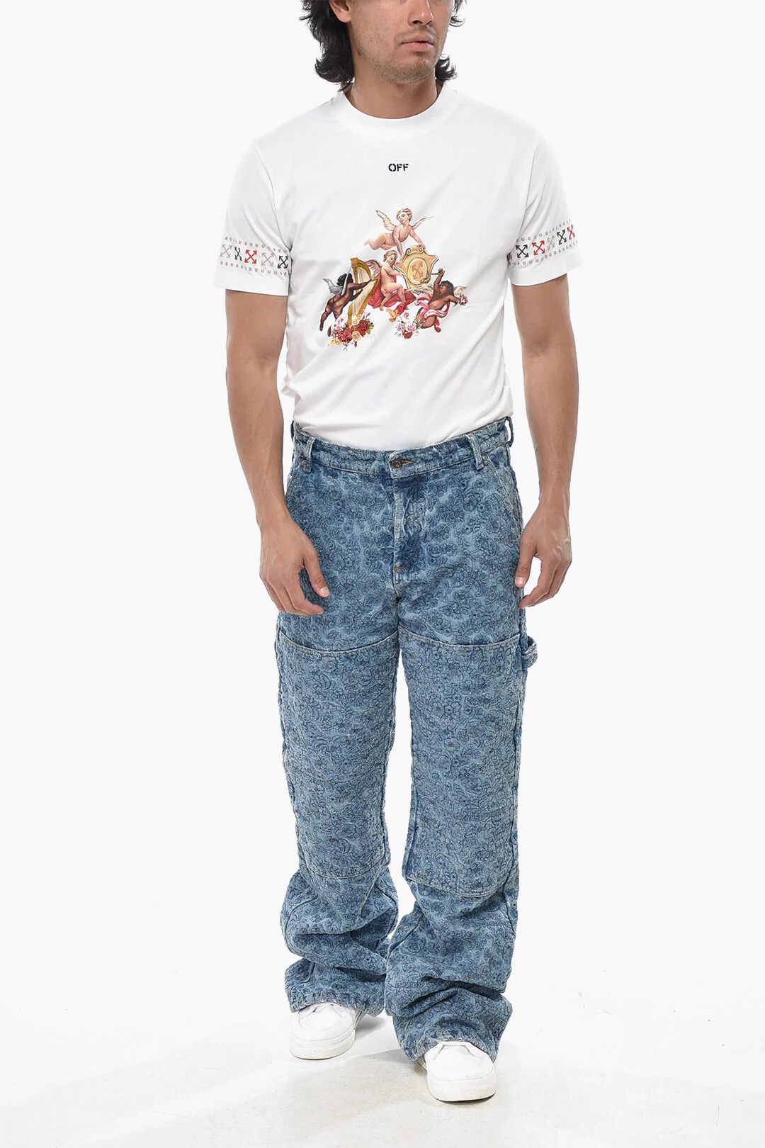 Off-White og1mm0526 Embroidered Denim Regular-Fit Jeans in Blue Size US 32 / EU 48 - 4 Thumbnail