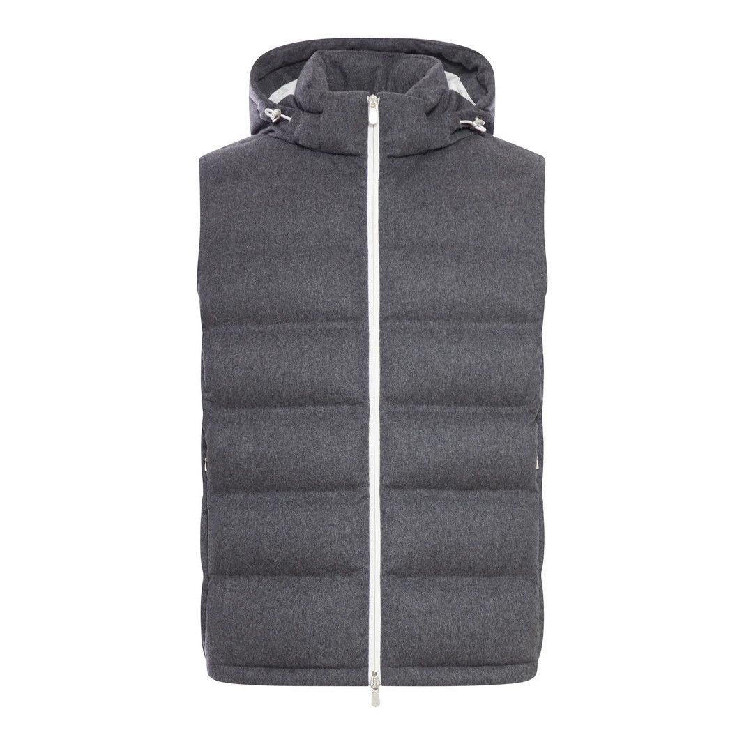 Brunello Cucinelli BRUNELLO CUCINELLI Gray Panama Wool Vest New & Authentic (Me Size US XL / EU 56 / 4 - 1 Thumbnail