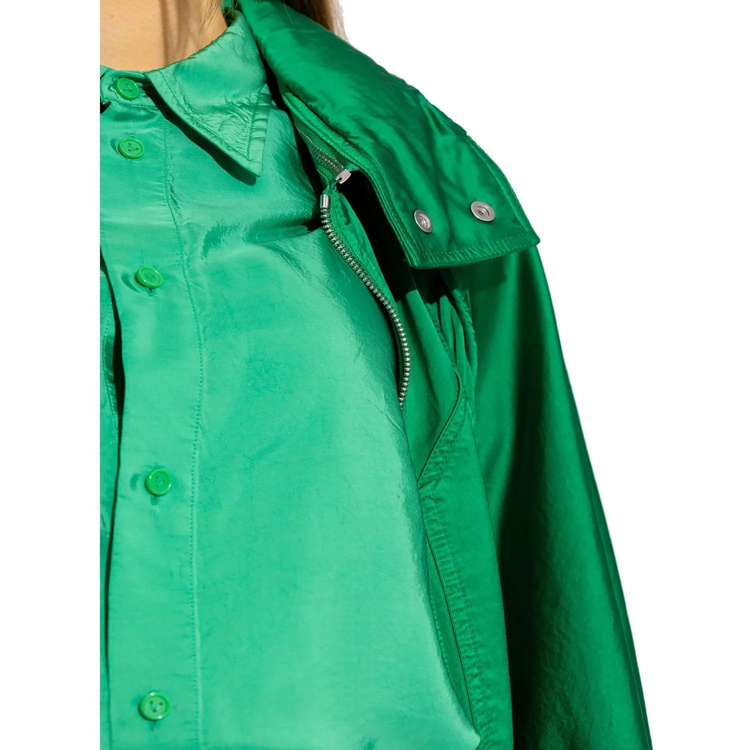 Bottega Veneta o1y0725 Coat in Green Size XS / US 0-2 / IT 36-38 - 2 Thumbnail
