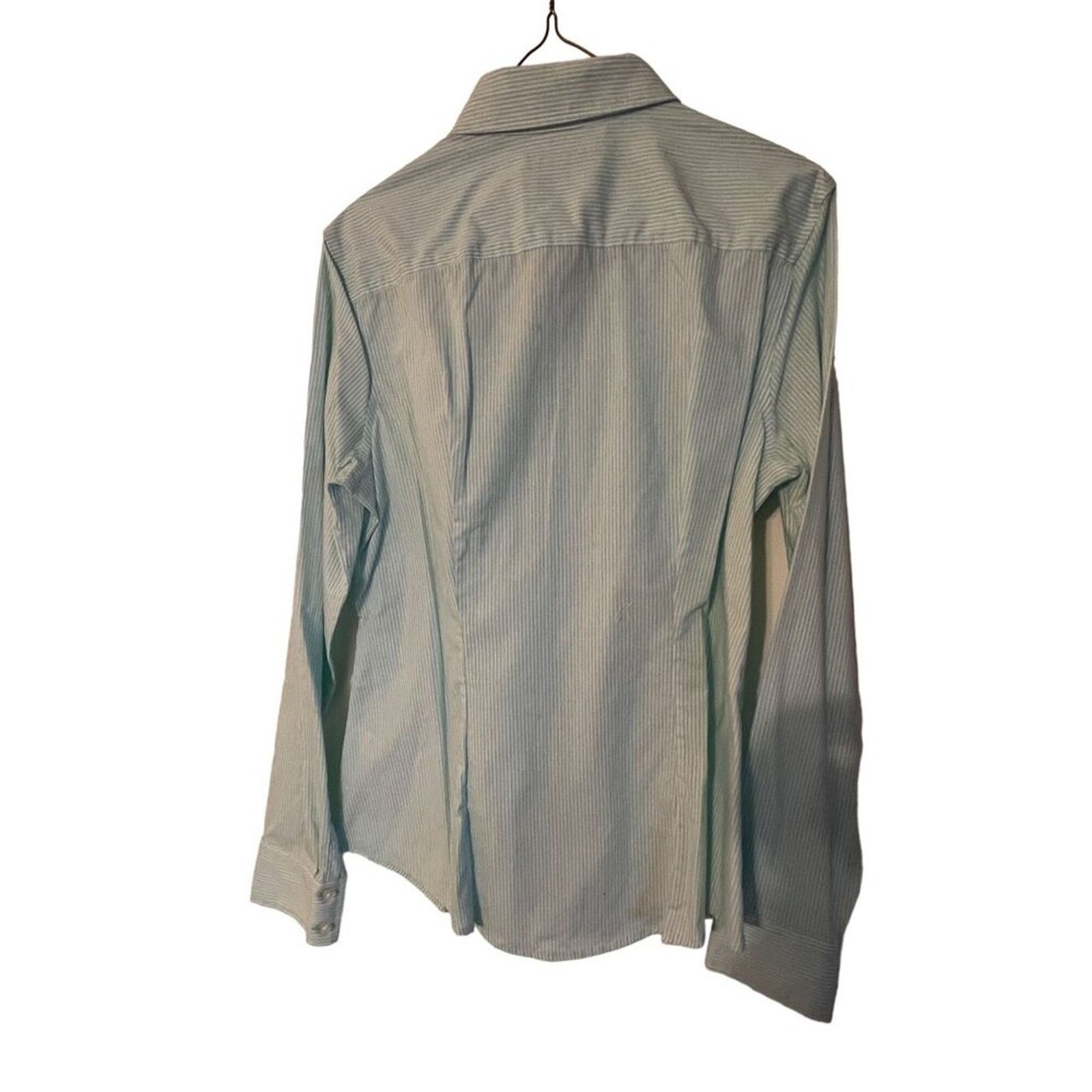 Banana Republic Banana Republic Non Iron Fitted Shirt size 8 Green Pinstripe Size M / US 6-8 / IT 42-44 - 2 Thumbnail
