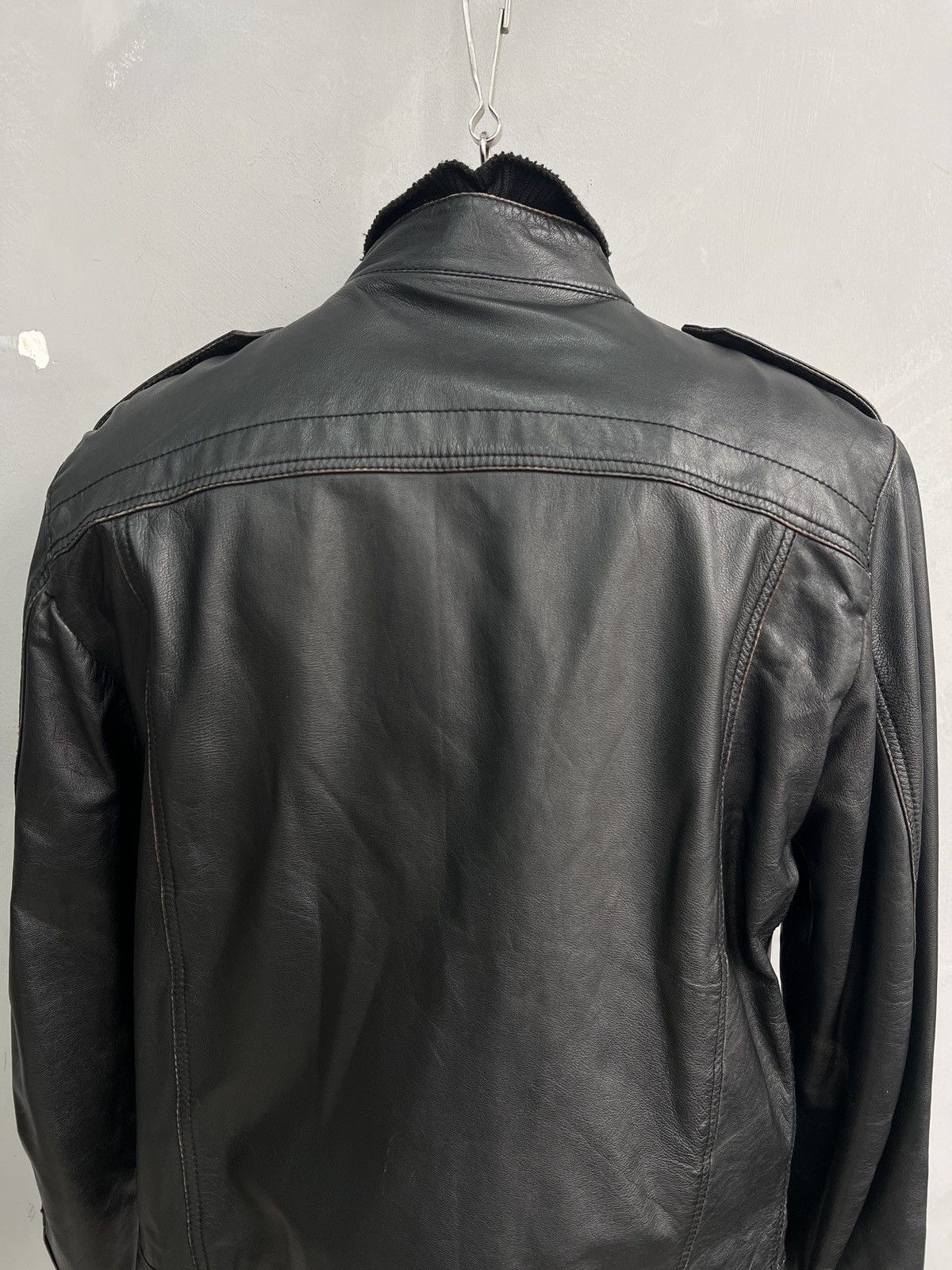 14th Addiction Black opium racing moto style leather jacket y2k rick owens Size US M / EU 48-50 / 2 - 6 Thumbnail