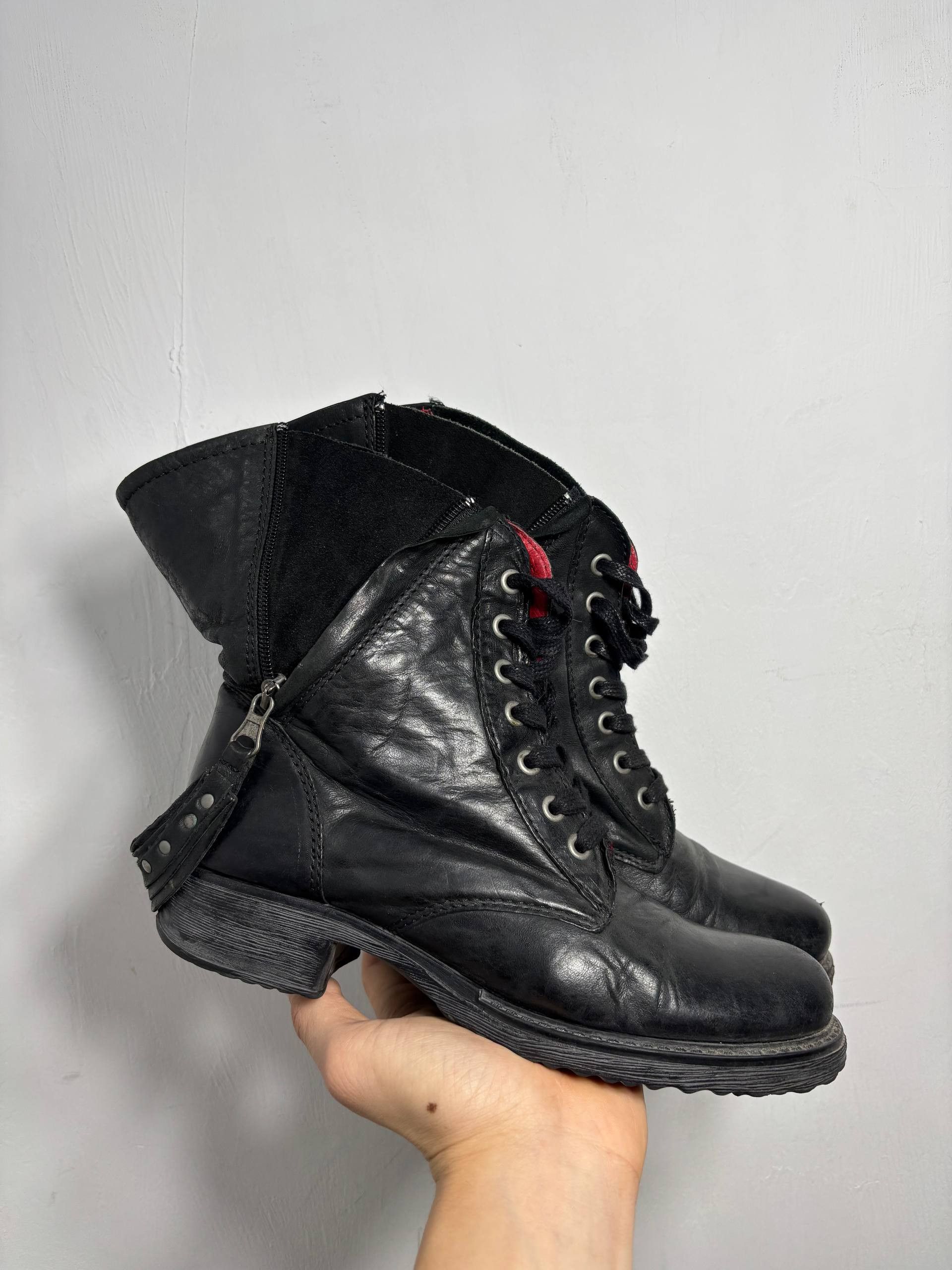 Buffalo London Buffalo Avant Garde Biker Leather Boots VTG Rick Owens STYLE Size US 5.5 / EU 38 - 2 Thumbnail
