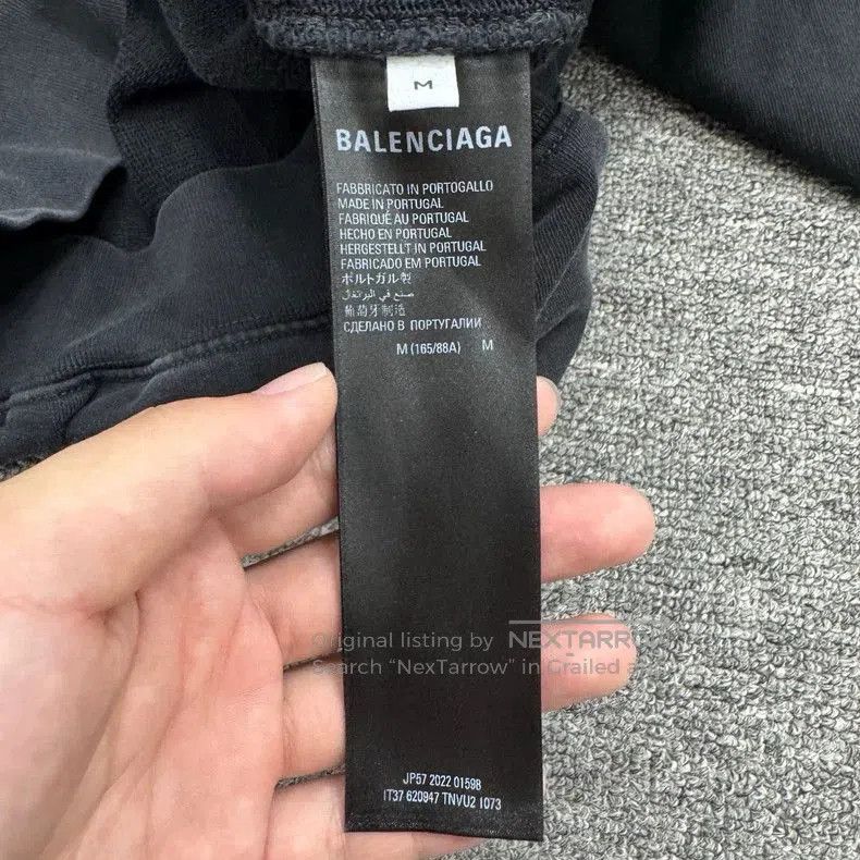 Balenciaga Balenciaga Distressed Rhinestone Letter Hoodie. Size US M / EU 48-50 / 2 - 3 Thumbnail