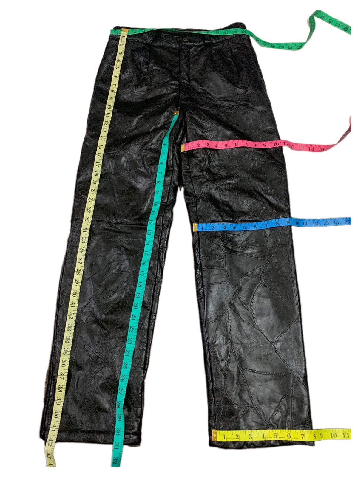 If Six Was Nine × Japanese Brand SUPER DOPE LEATHER PANT WITH CRAZY DETAILING DESIGN Size US 31 - 11 Thumbnail