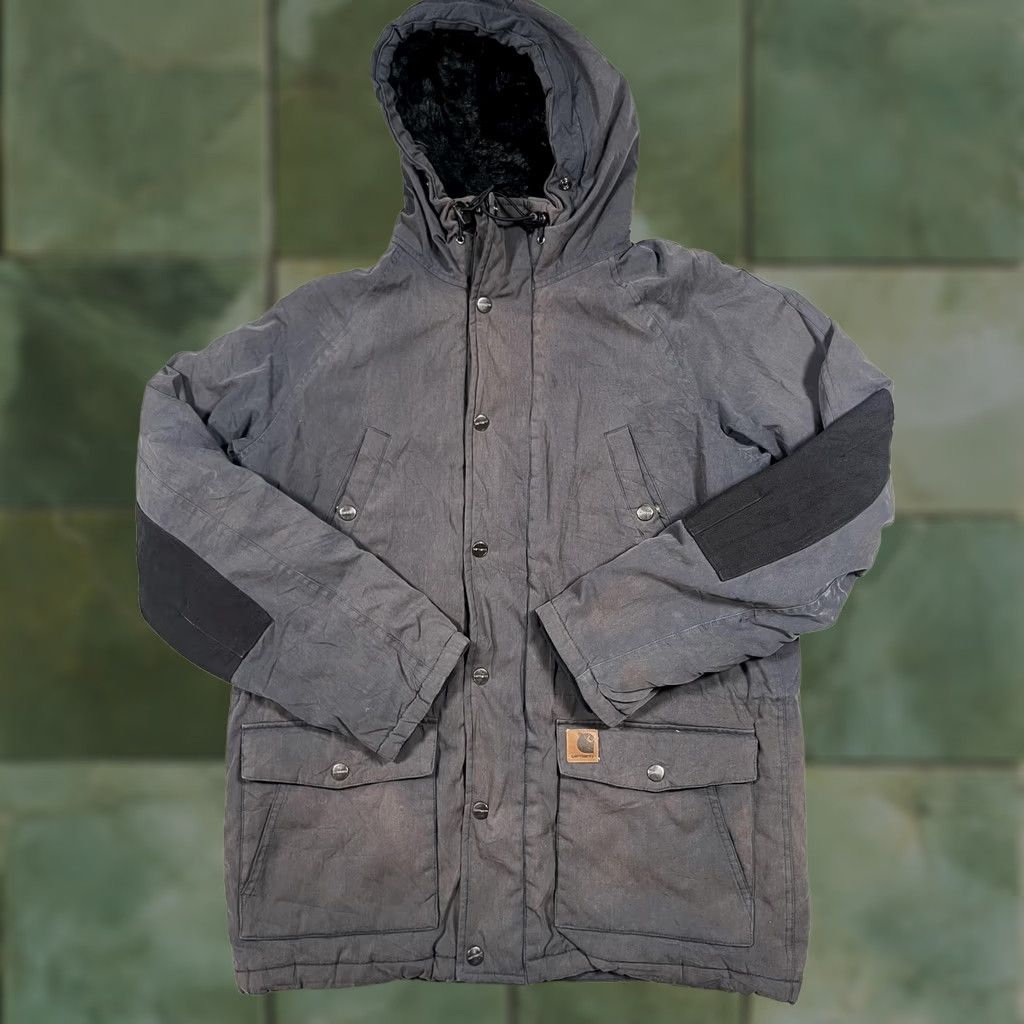 Carhartt Carhartt Coat Mens XL Gray Canvas Hooded Insulated Trapper Parka Workwear Size US XL / EU 56 / 4 - 1 Thumbnail