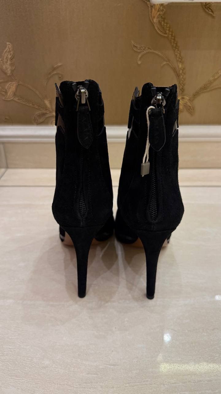 Alaia Alaia Womens Suede Peep Toe High Heel Ankle Boots Black Size Size US 5.5 / IT 35.5 - 5 Thumbnail