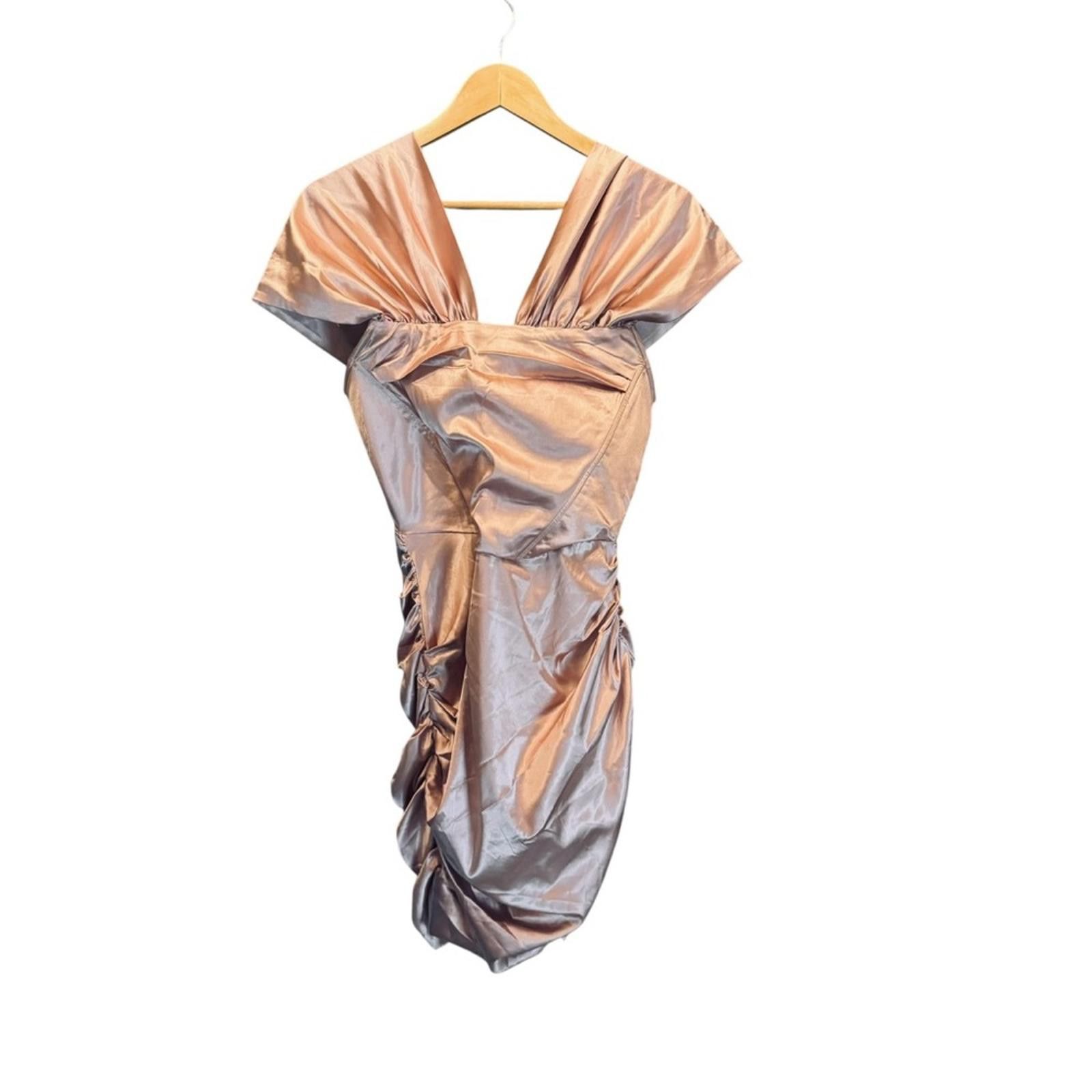 Designer Superdown. Aurora Mini Satin Ruched Dress. Size Medium. Size M / US 6-8 / IT 42-44 - 2 Thumbnail