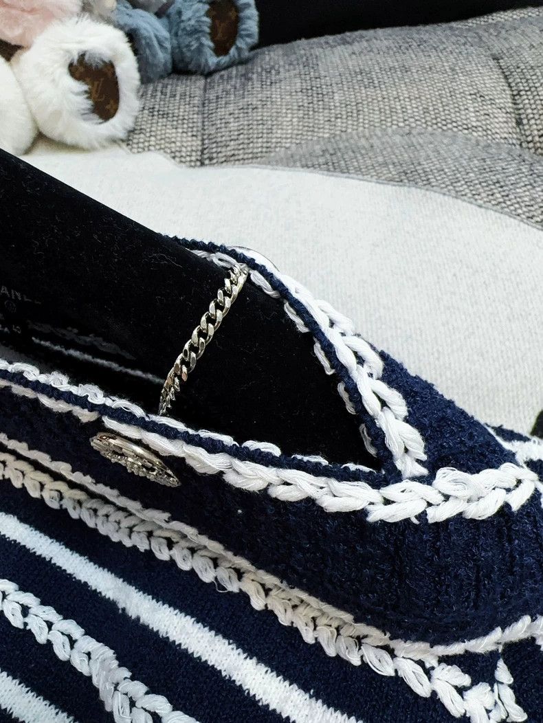Chanel Chanel 20S Roof Series Navy Blue Striped Knitted Sweater Size S / US 4 / IT 40 - 5 Thumbnail