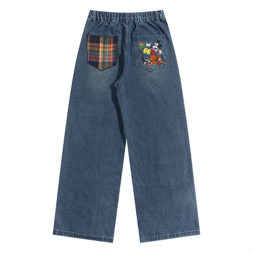 Japanese Brand × Jean Funny cartoon embroidery boys hip-hop trendy workwear jeans Size US 32 / EU 48 - 2 Thumbnail