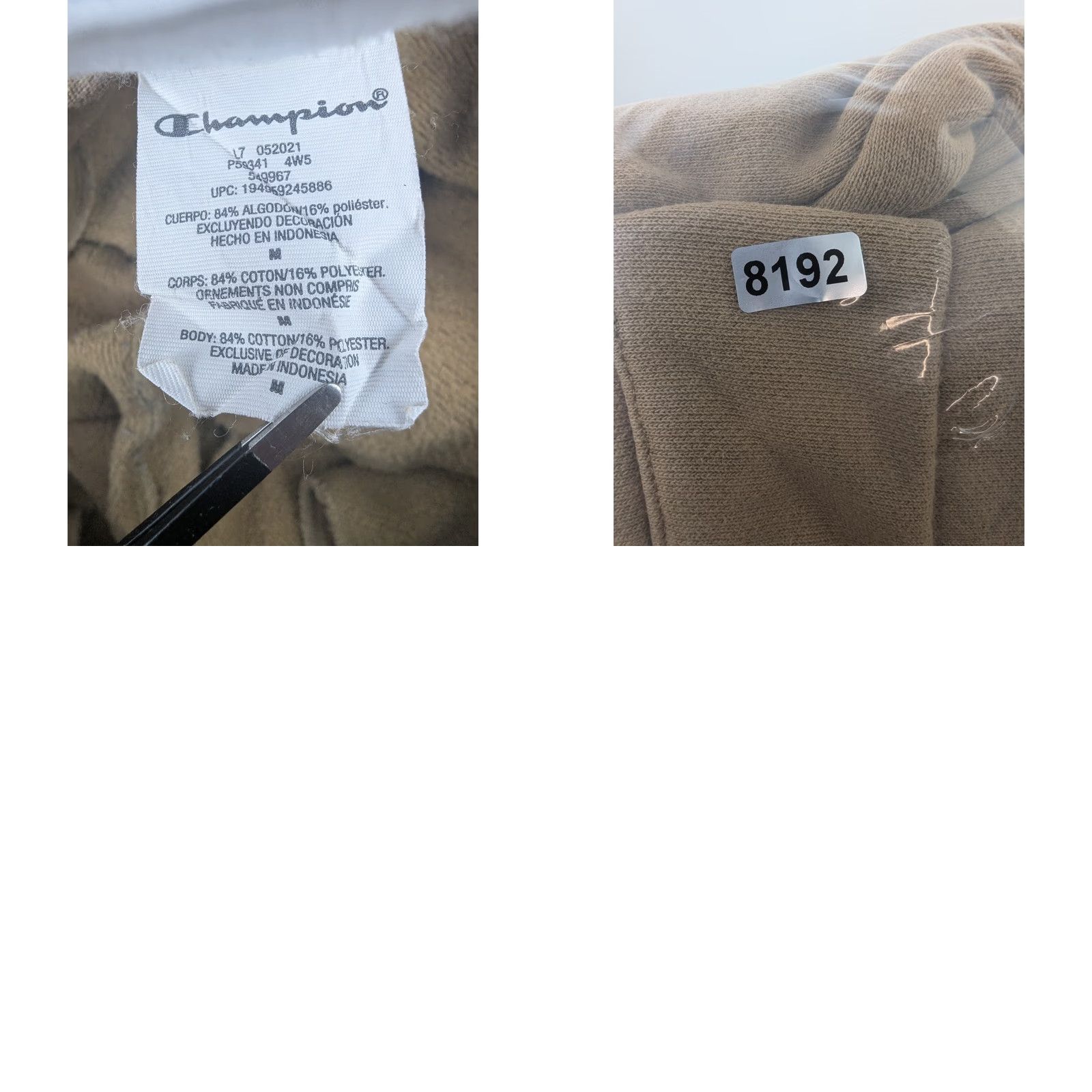 Champion Champion Life Sweatpants Mens Regular Beige Cotton Fleece Tailored 30in Inseam Zipper Drawstring Gym & Training Pants Size US 31 - 9 Thumbnail