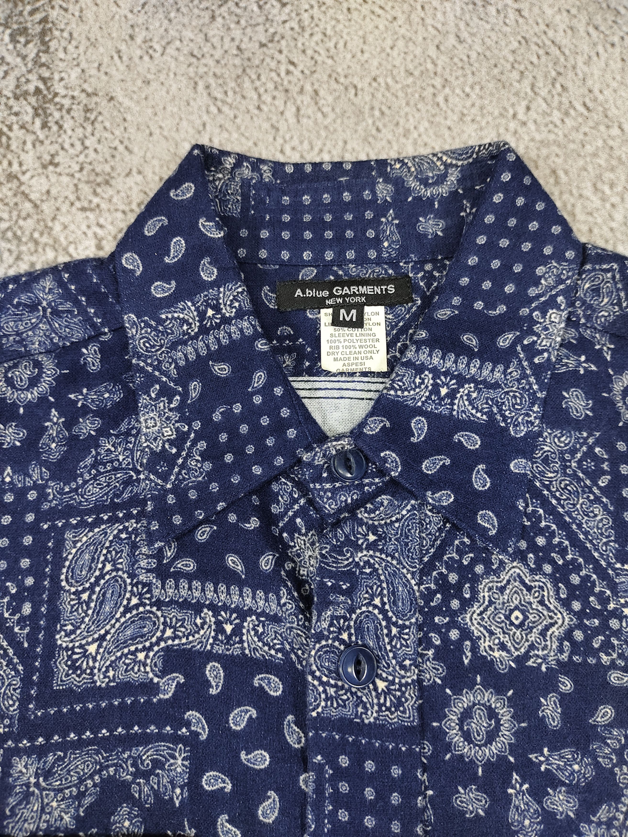 Aspesi A.Blue Garments- Bandana Patchwork Paisley AOP Flannel Shirt Size US L / EU 52-54 / 3 - 7 Thumbnail