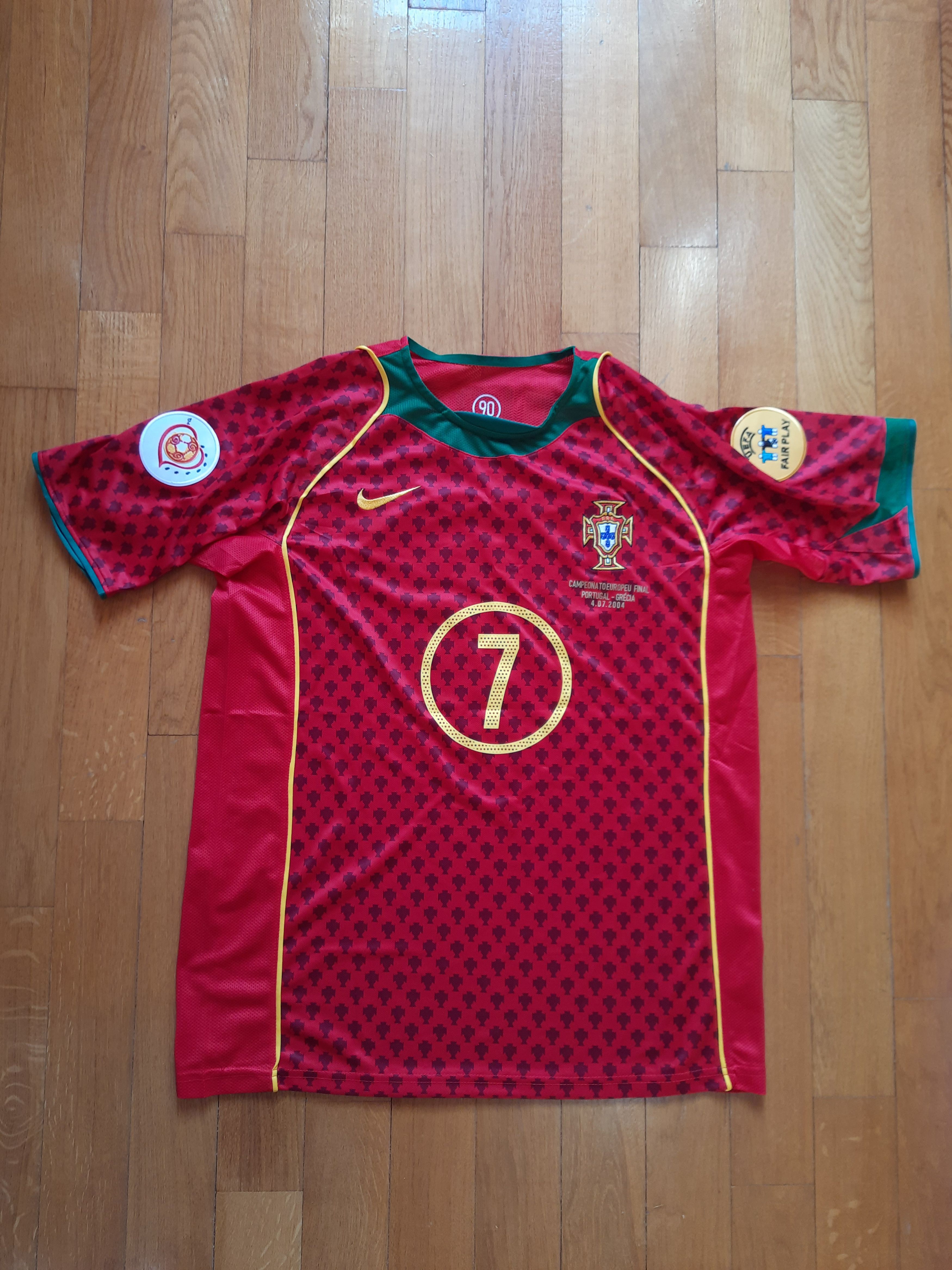 Other Portugal Figo 2004 Soccer Europe Final Football T Shirt Nike Size US L / EU 52-54 / 3 - 3 Thumbnail