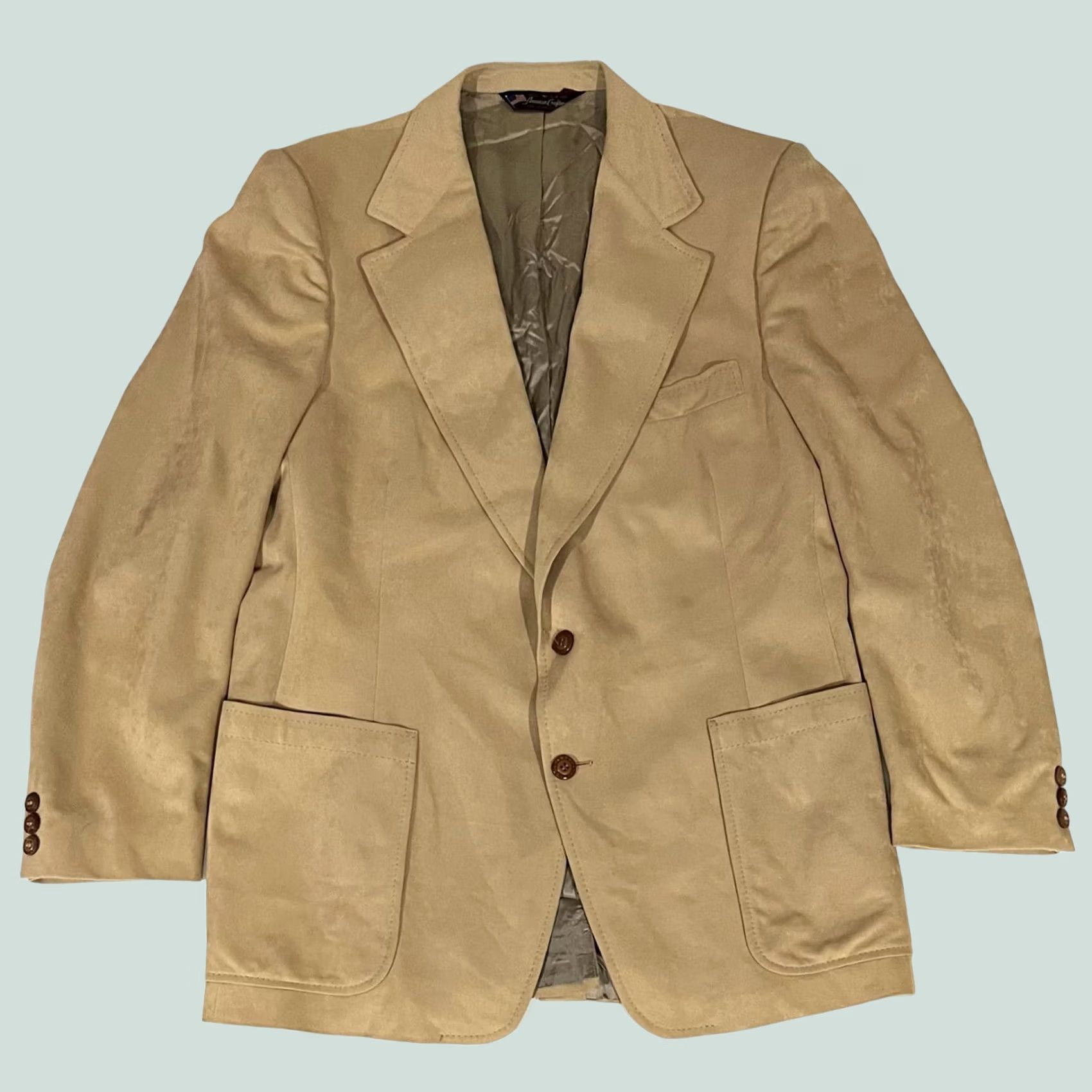 Vintage VINTAGE Phoenix Men's Blazer Jacket Tan Faux Suede Sz 44 Sports Coat Size 44R - 1 Thumbnail