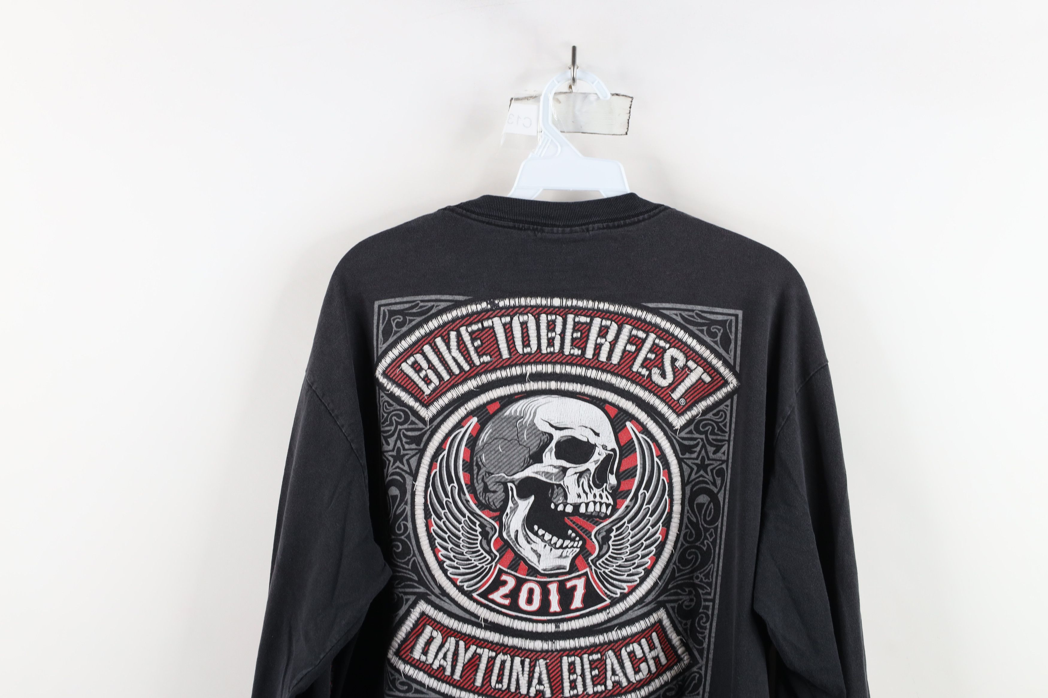 Vintage Vintage Y2K Biketoberfest Skeleton Long Sleeve T-Shirt Black Size US L / EU 52-54 / 3 - 15 Thumbnail
