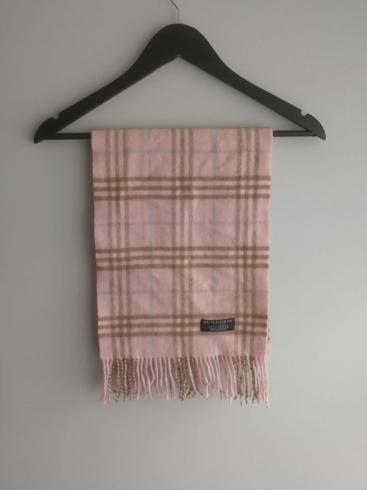image of Burberry Lambswool Scarf Vintage in Pink, Men's