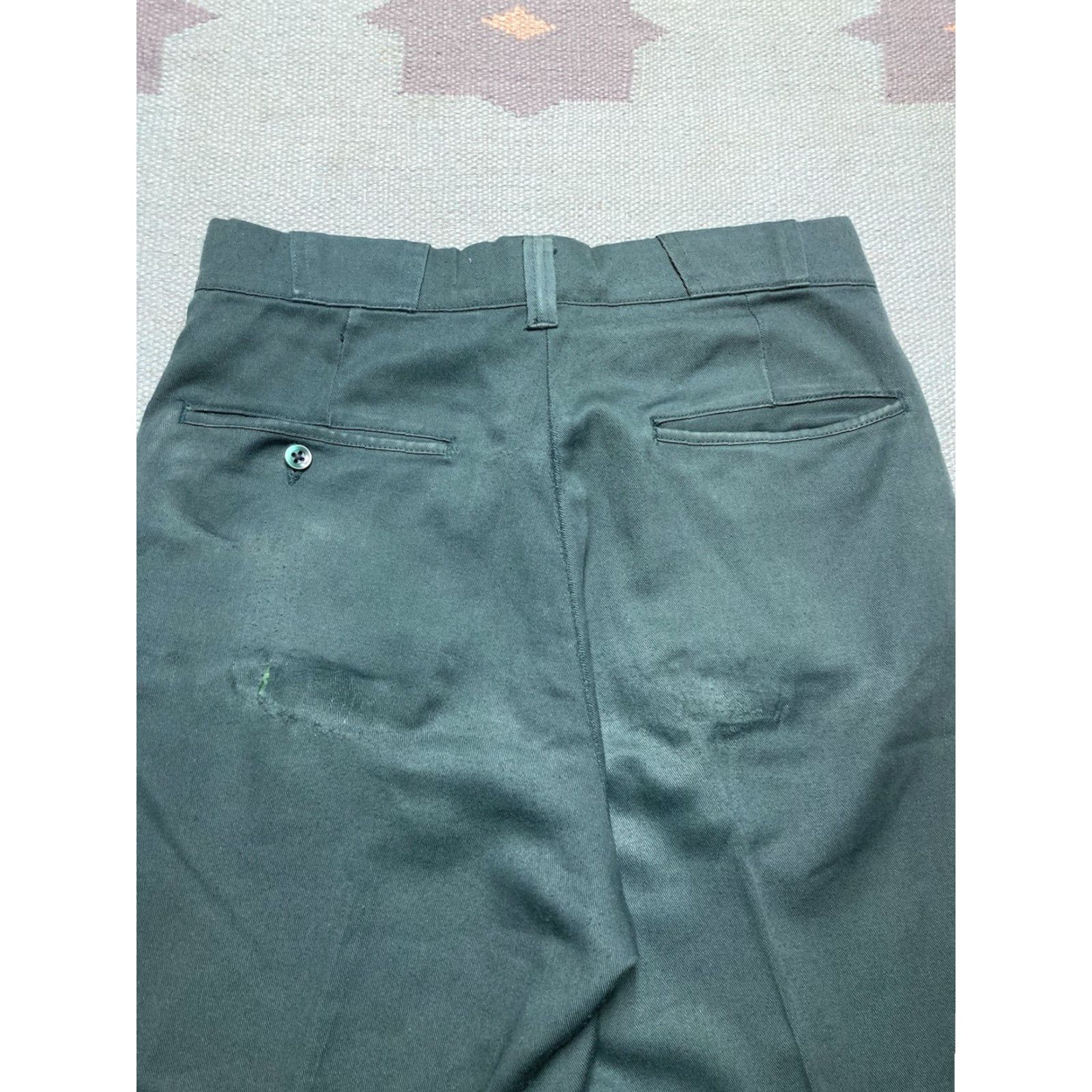 Vintage VINTAGE 70s chino work pants permanent press workwear green twill talon 29x30 Men Pants Green Chino 70s Workwear Mens Size US 29 - 3 Thumbnail