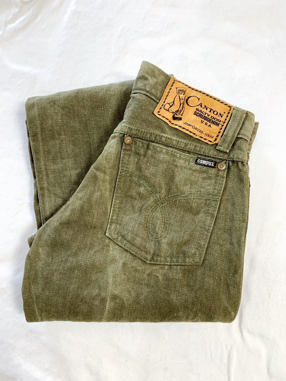 Vintage Very rare canton jeans scrubdenim saltydog sanforized Size US 27 - 1 Thumbnail