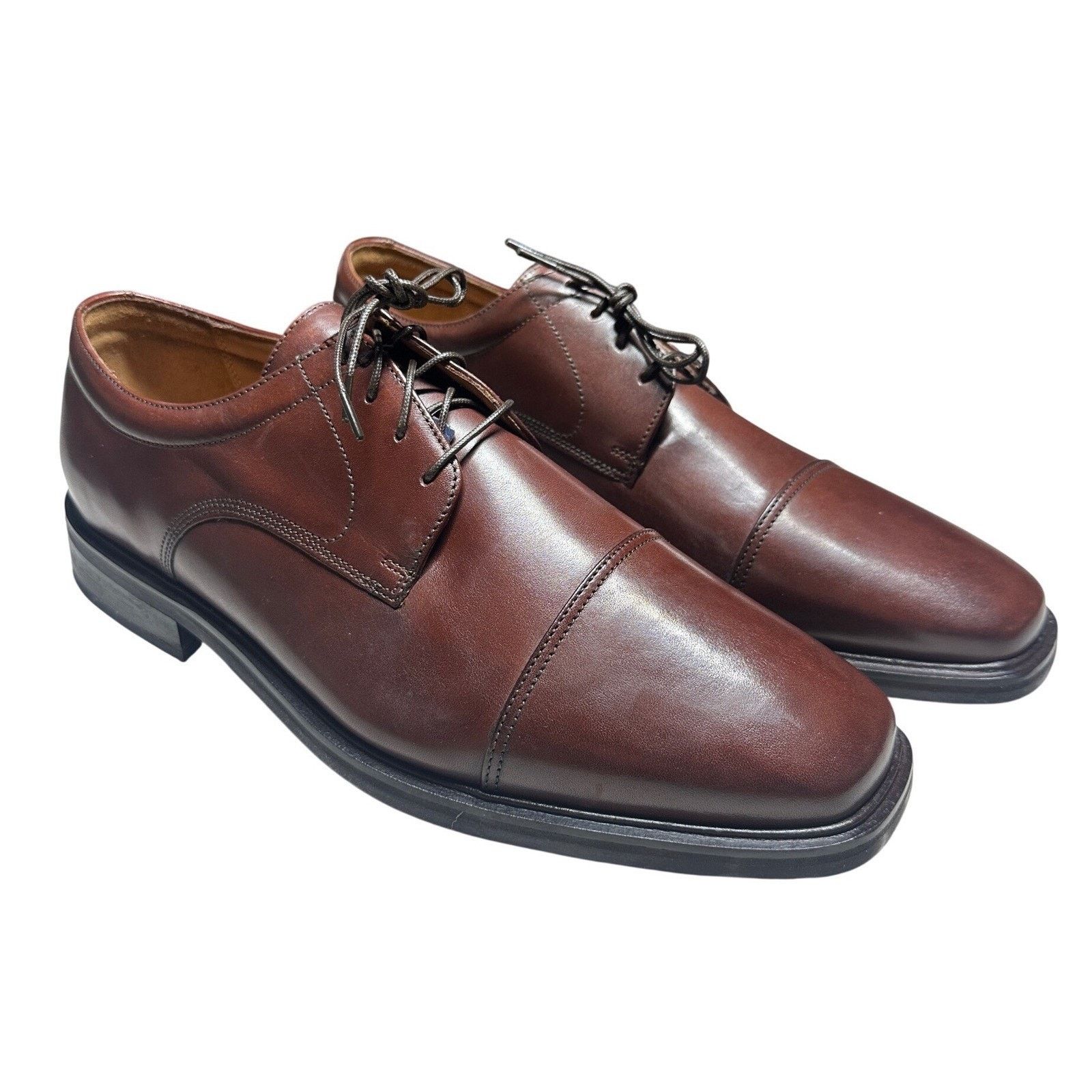 Florsheim Florsheim Tyler Derby Mens 13 Cognac Leather Dress Shoes NEW Size US 13 / EU 46 - 3 Thumbnail