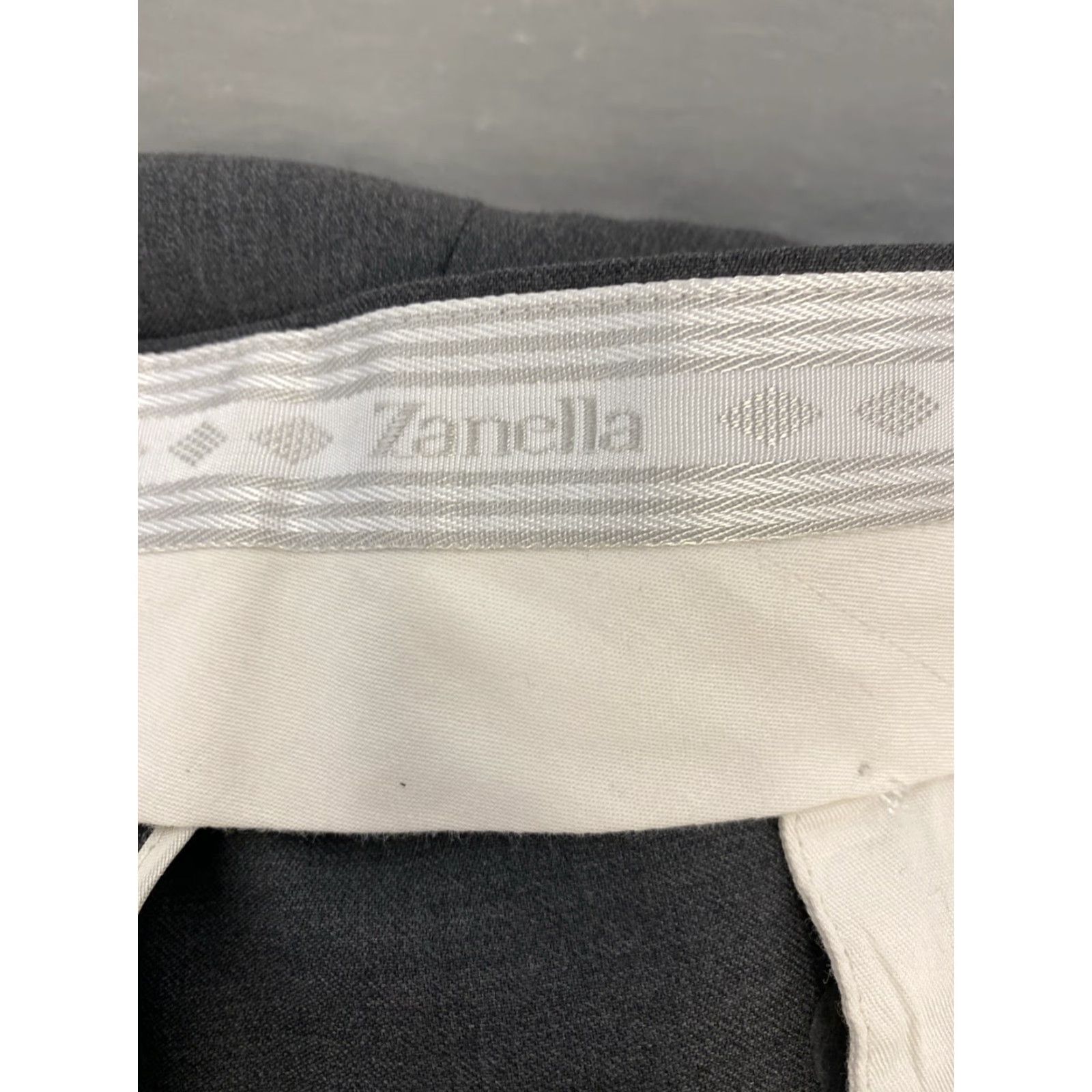 Zanella Dress Pants Mens 42 Solid Gray Wool Pleated Front Zip 100% Wool Made in Italy