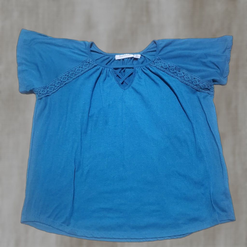 Vintage Jason Maxwell Shirt Women Adult Medium Blue Short Sleeve Blouse 100% Cotton Back 60% Cotton/40% Polyester Floral Modern Size M / US 6-8 / IT 42-44 - 1 Thumbnail