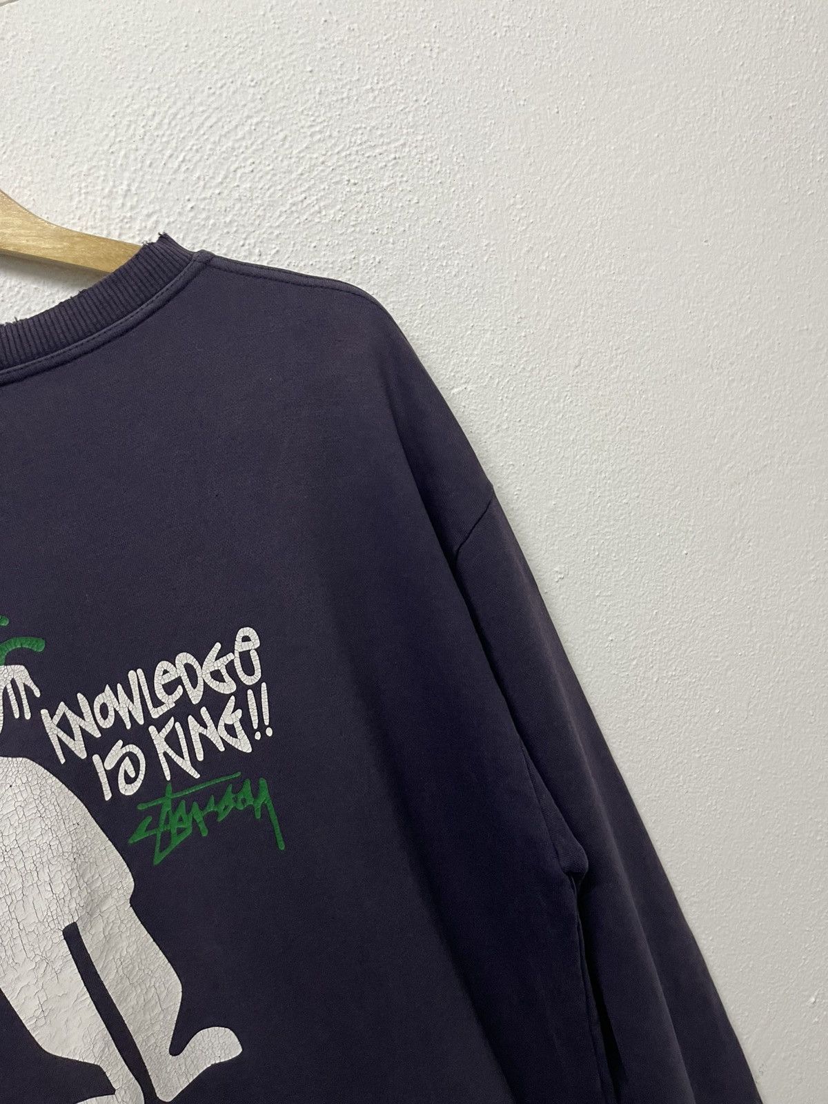Stussy 90s STUSSY RASTAMAN KNOWLEDGE IS KING SWEATSHIRT DISTRESSED Size US S / EU 44-46 / 1 - 18 Thumbnail