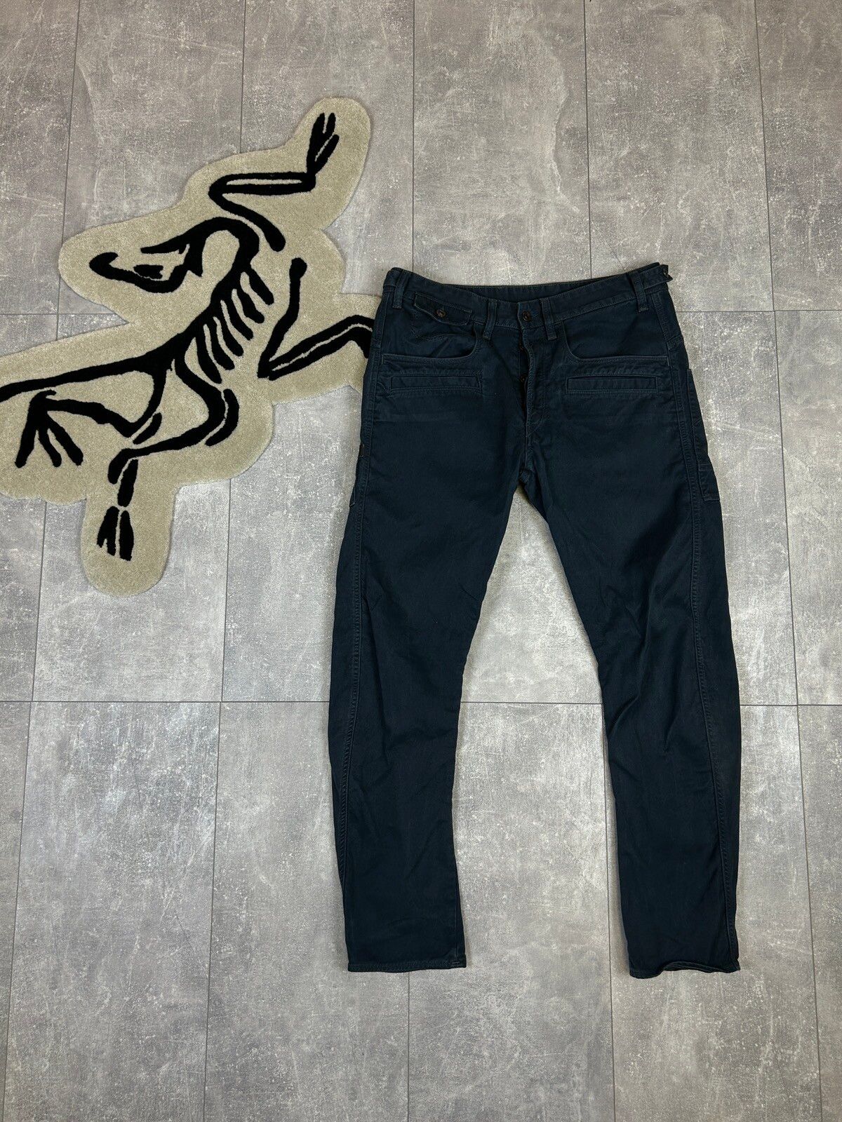 Pre-owned G Star Raw X Vintage Mens Vintage G Star Raw Jeans Davin 3d Tapered Coj Cargo Y2k In Navy