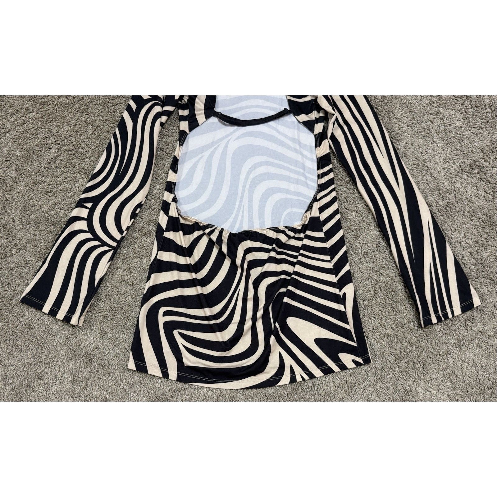 Dolls Kill Dolls Kill JADED London Warped Lines Backless Mini Dress 10 Size L / US 10 / IT 46 - 6 Thumbnail
