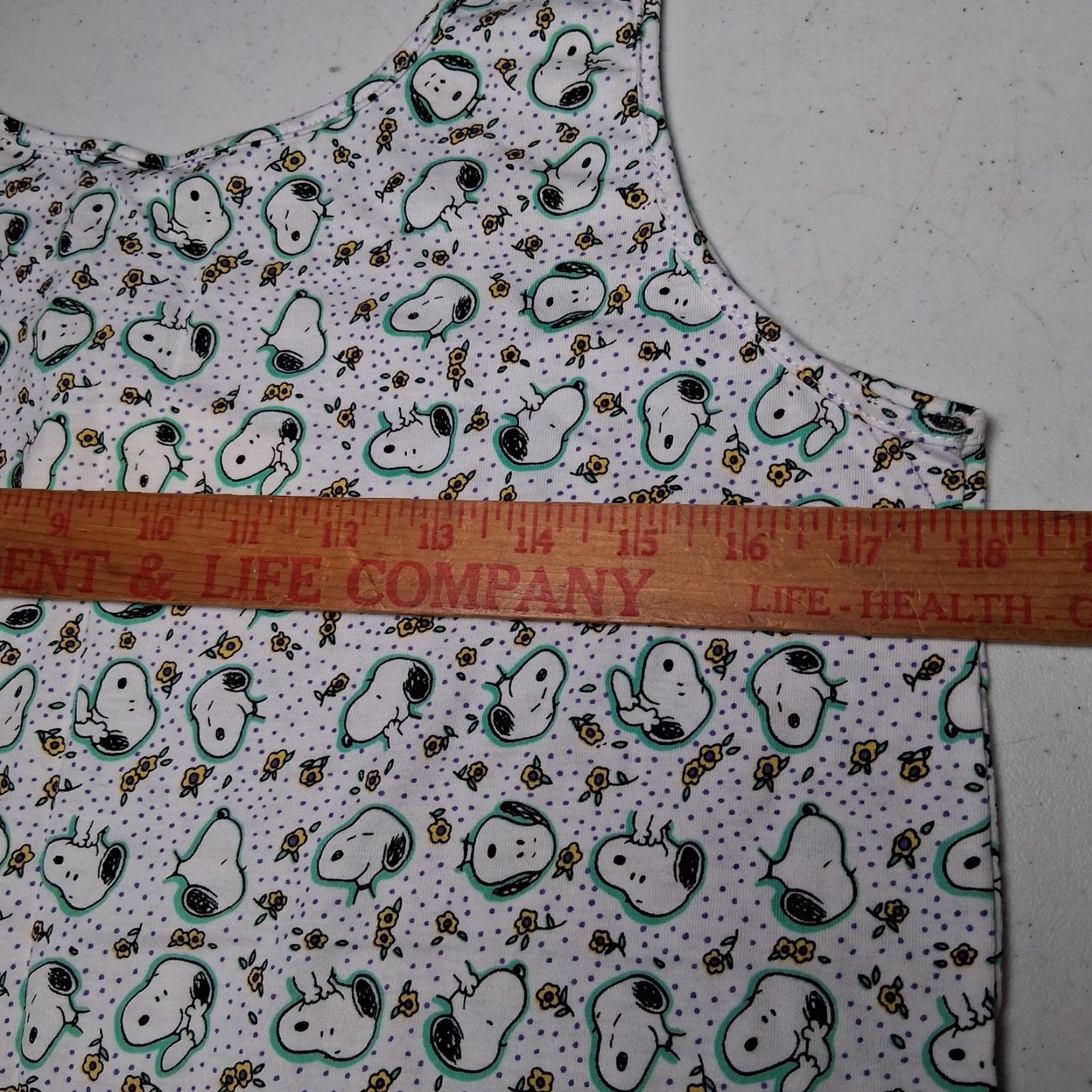 Peanuts VINTAGE Peanuts Snoopy Tank Top Women M White Sleeveless Scoop Neck Undershirt Casual Regular Knit Cotton Front Graphic?? Size M / US 6-8 / IT 42-44 - 5 Thumbnail
