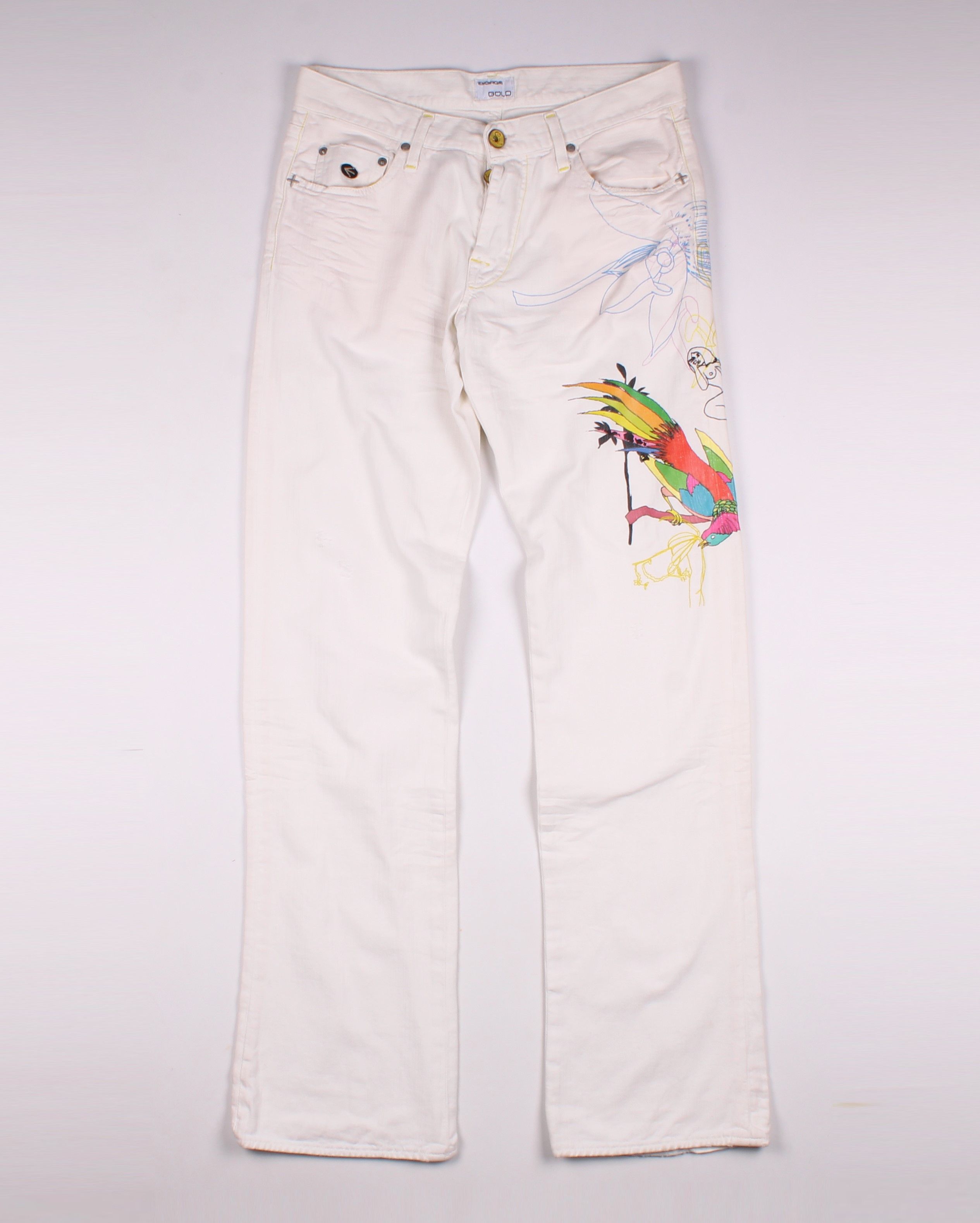 Vintage Energie Gold by Miss Sixty Y2K Grunge Printed Jeans