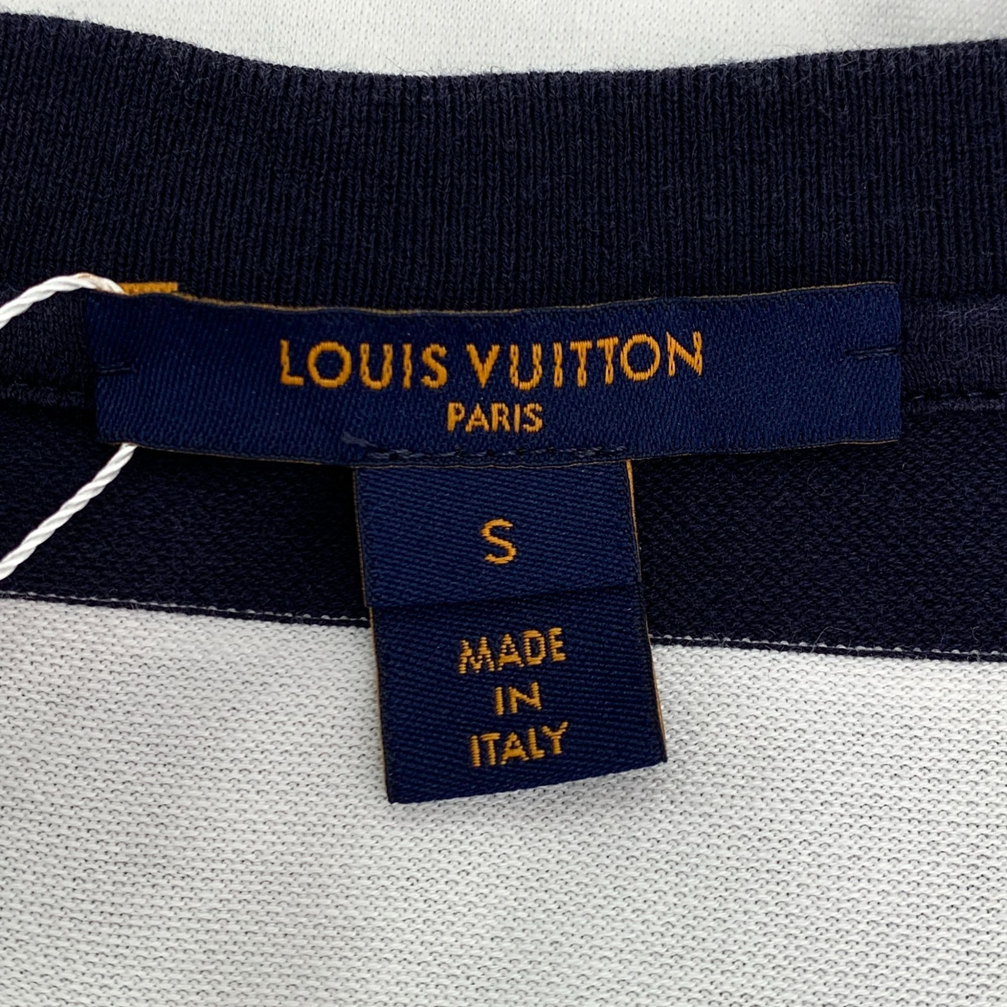 Louis Vuitton Louis Vuitton Womens Navy & White Stripe T-Shirt Dress W/ De Size S / US 4 / IT 40 - 6 Thumbnail