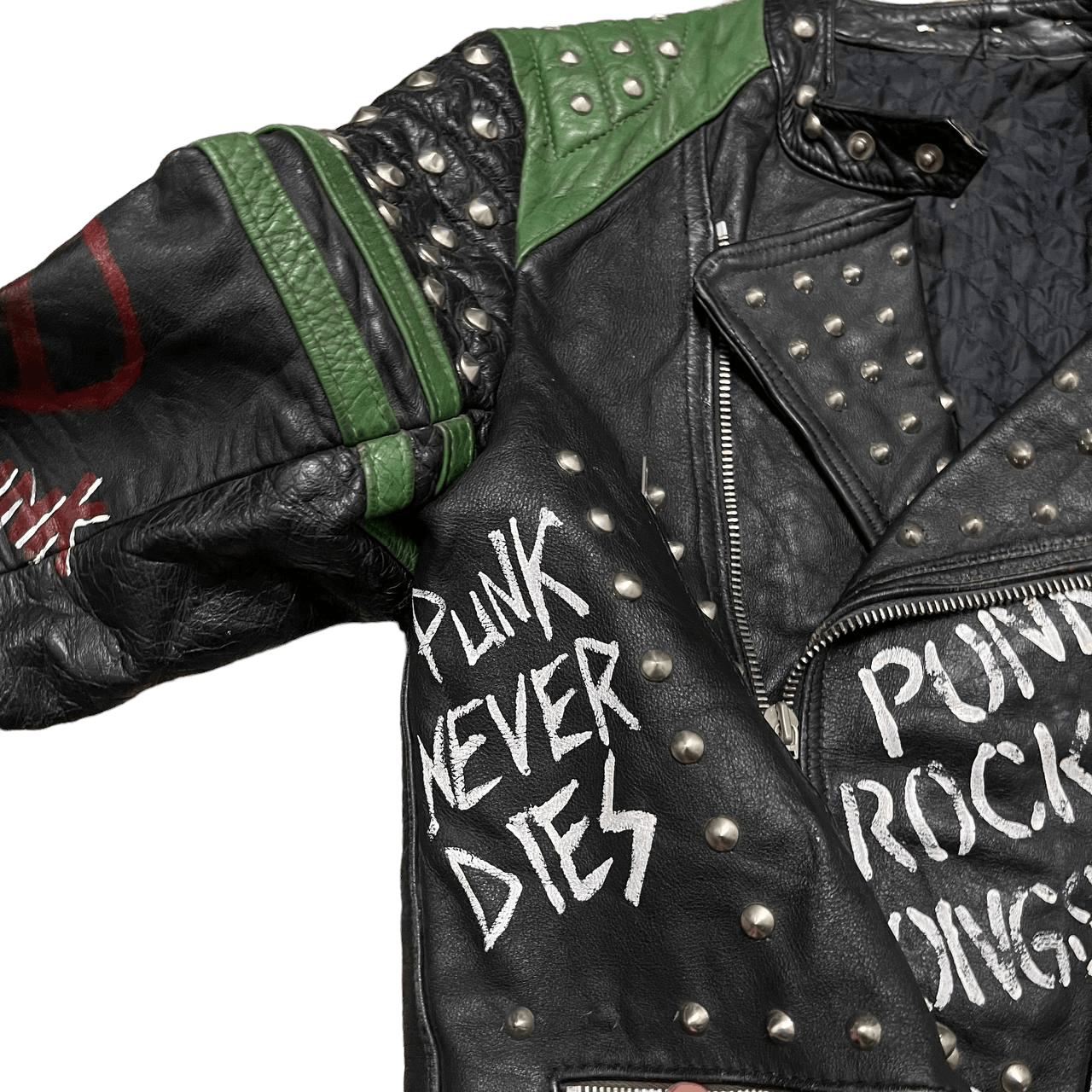 Vintage 70's Punk Rock Studded Custom Leather Jacket